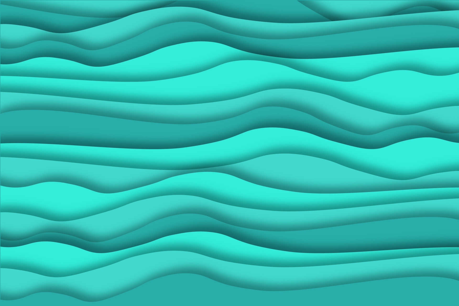 Abstract Teal Wavy Layers Texture HD Wallpaper