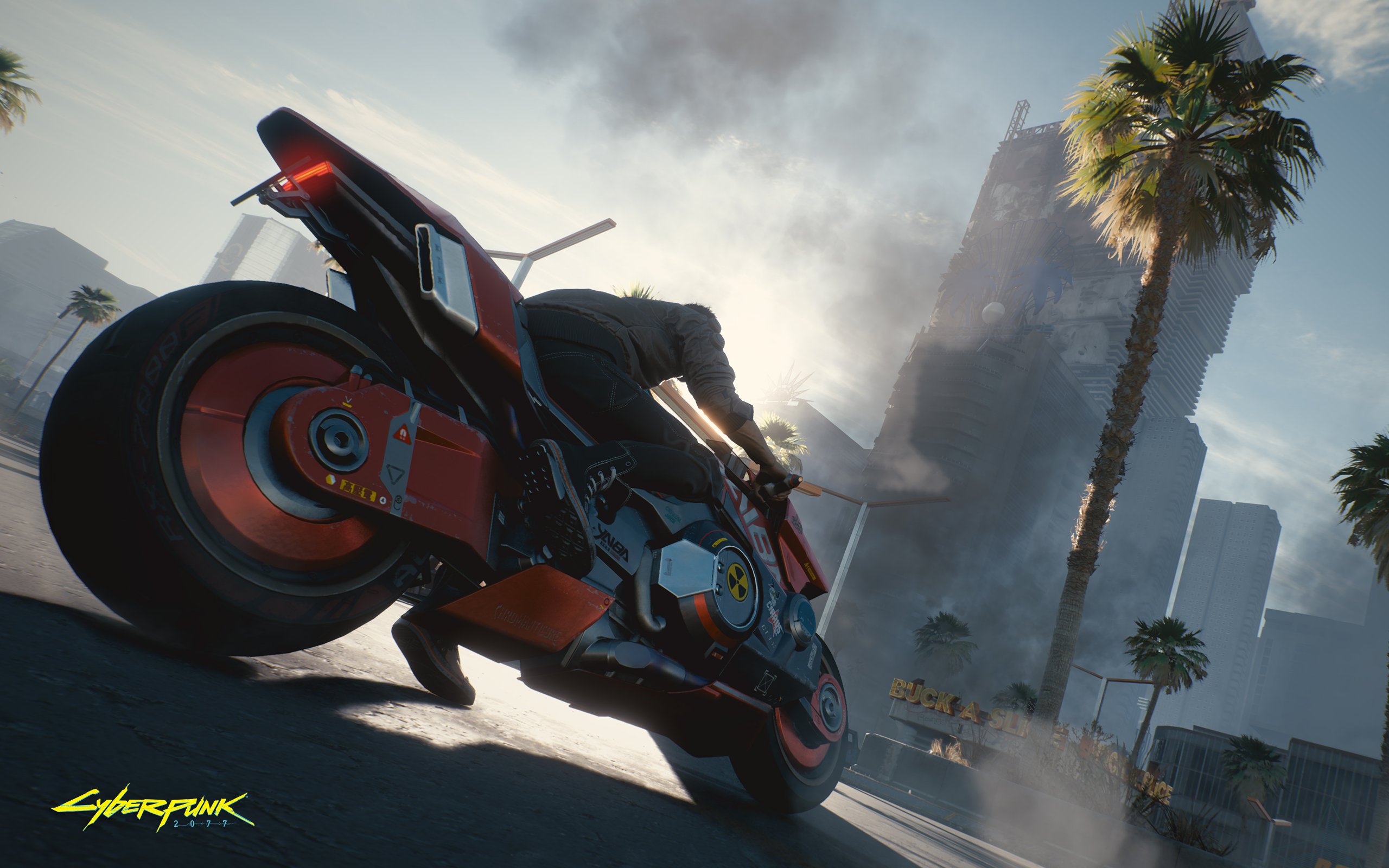 Motorcyclist in Cyberpunk 2077 HD Wallpaper