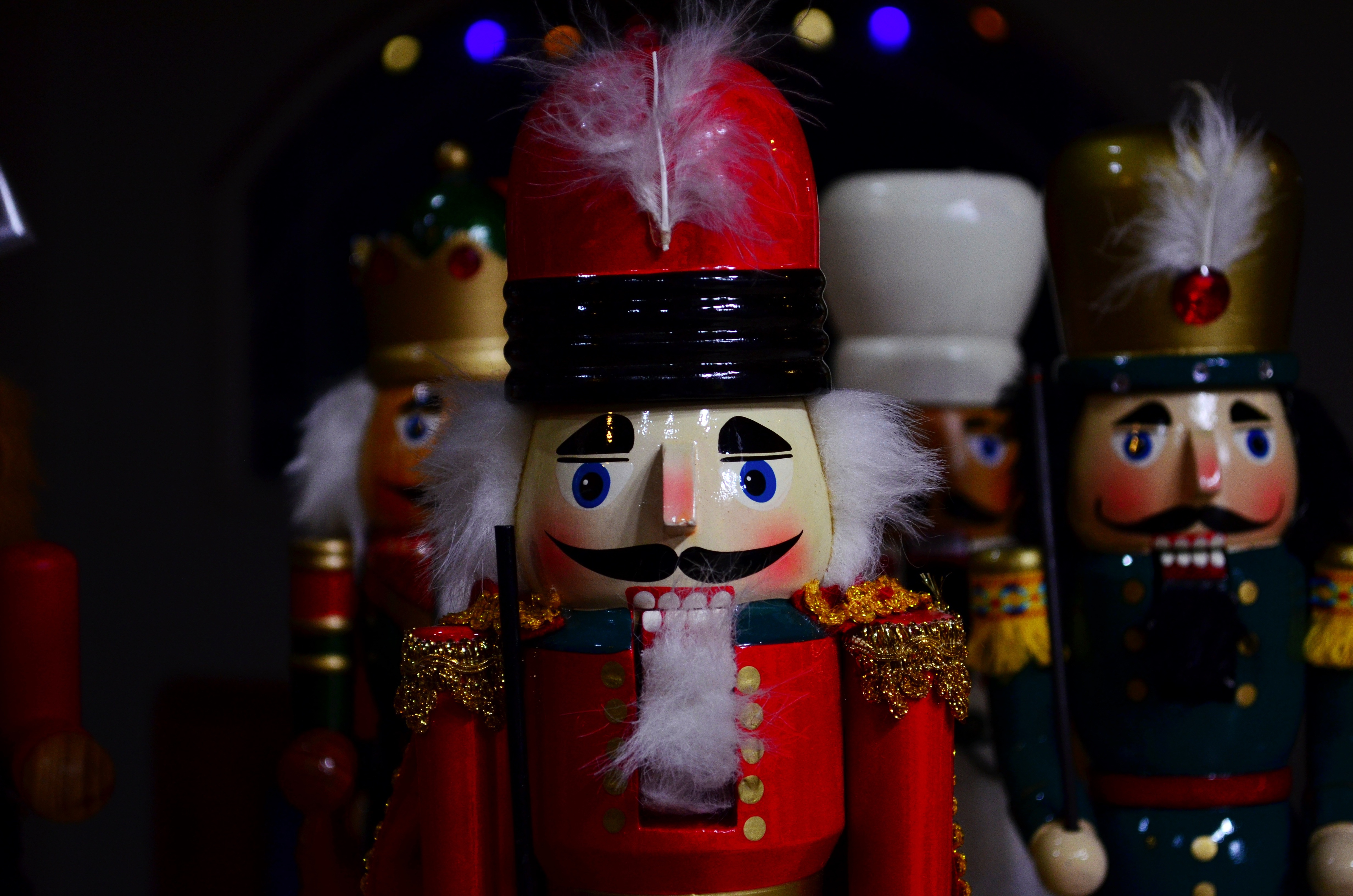 Christmas Nutcrackers with Festive Lights HD Wallpaper