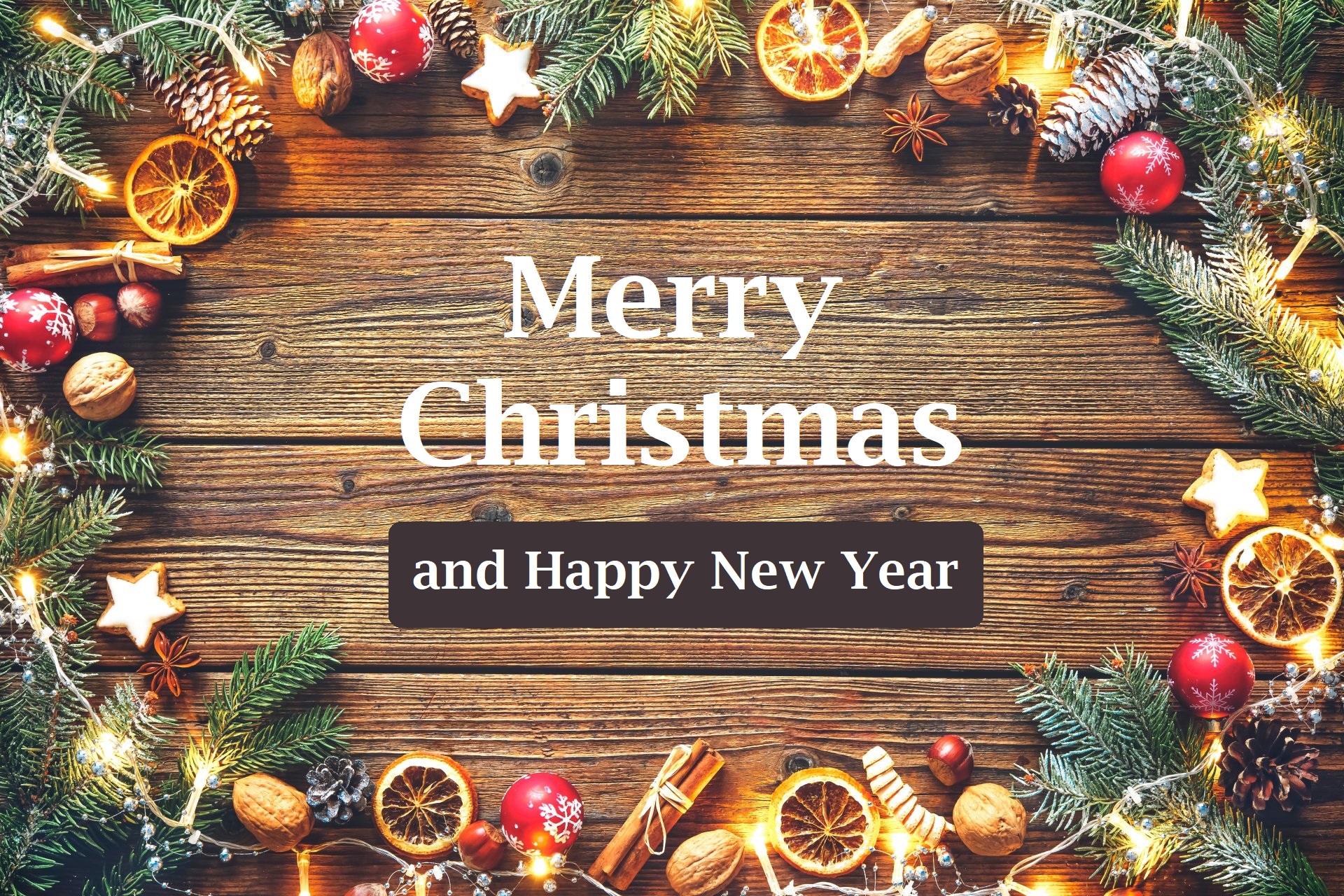 Merry Christmas and Happy New Year HD Wallpaper