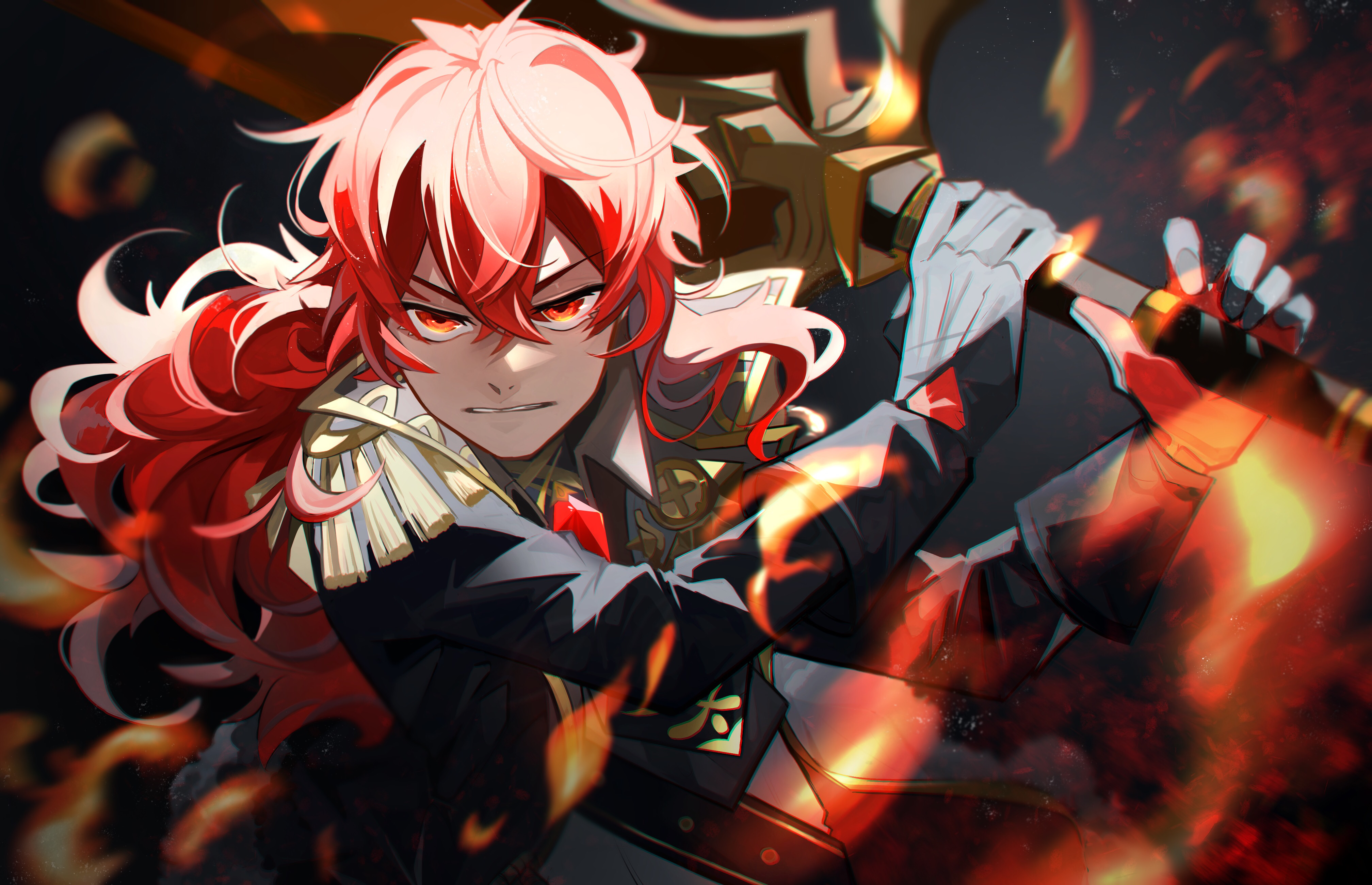 Diluc from Genshin Impact 4K HD Wallpaper