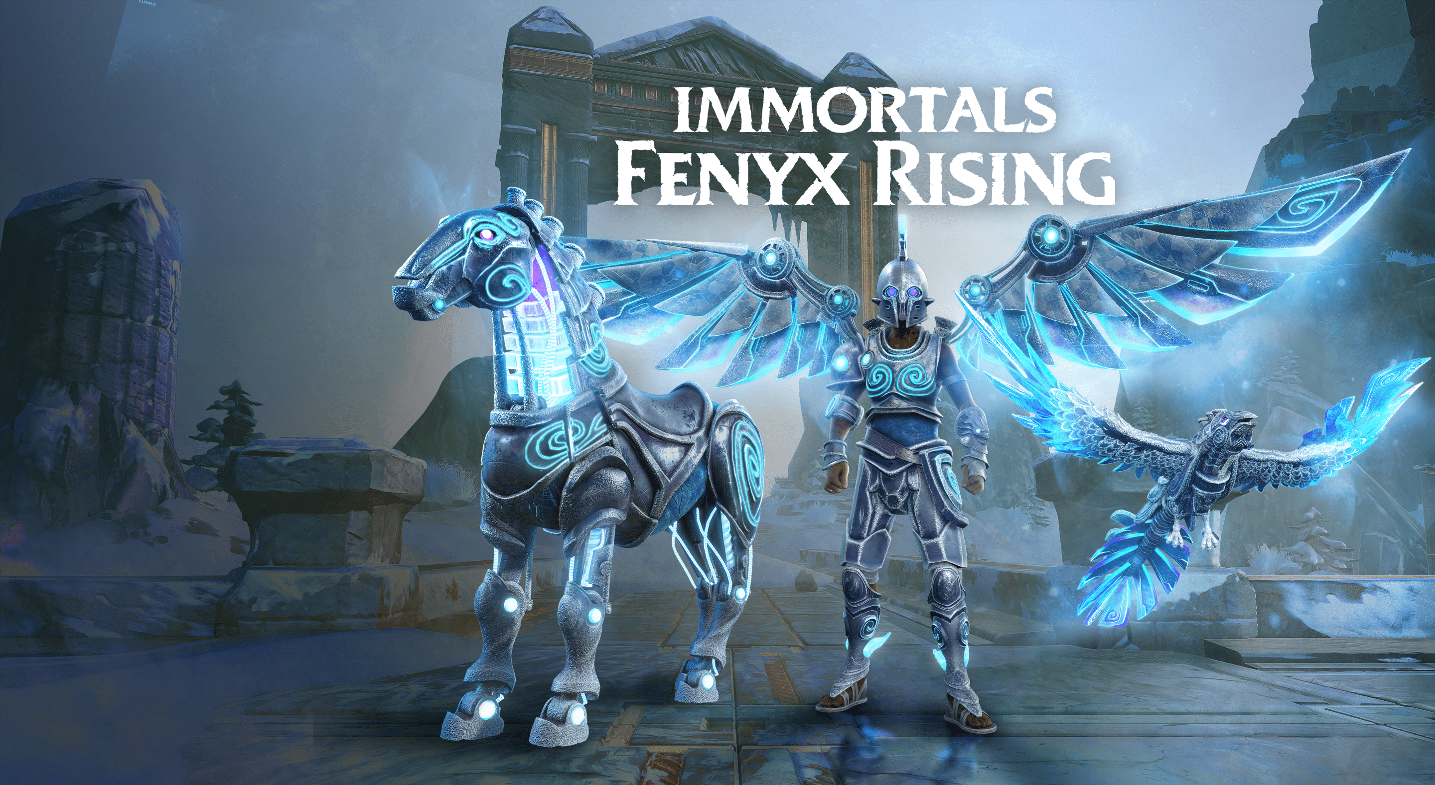 Immortals Fenyx Rising: Fenyx, Griffin, and Pegasus HD Wallpaper