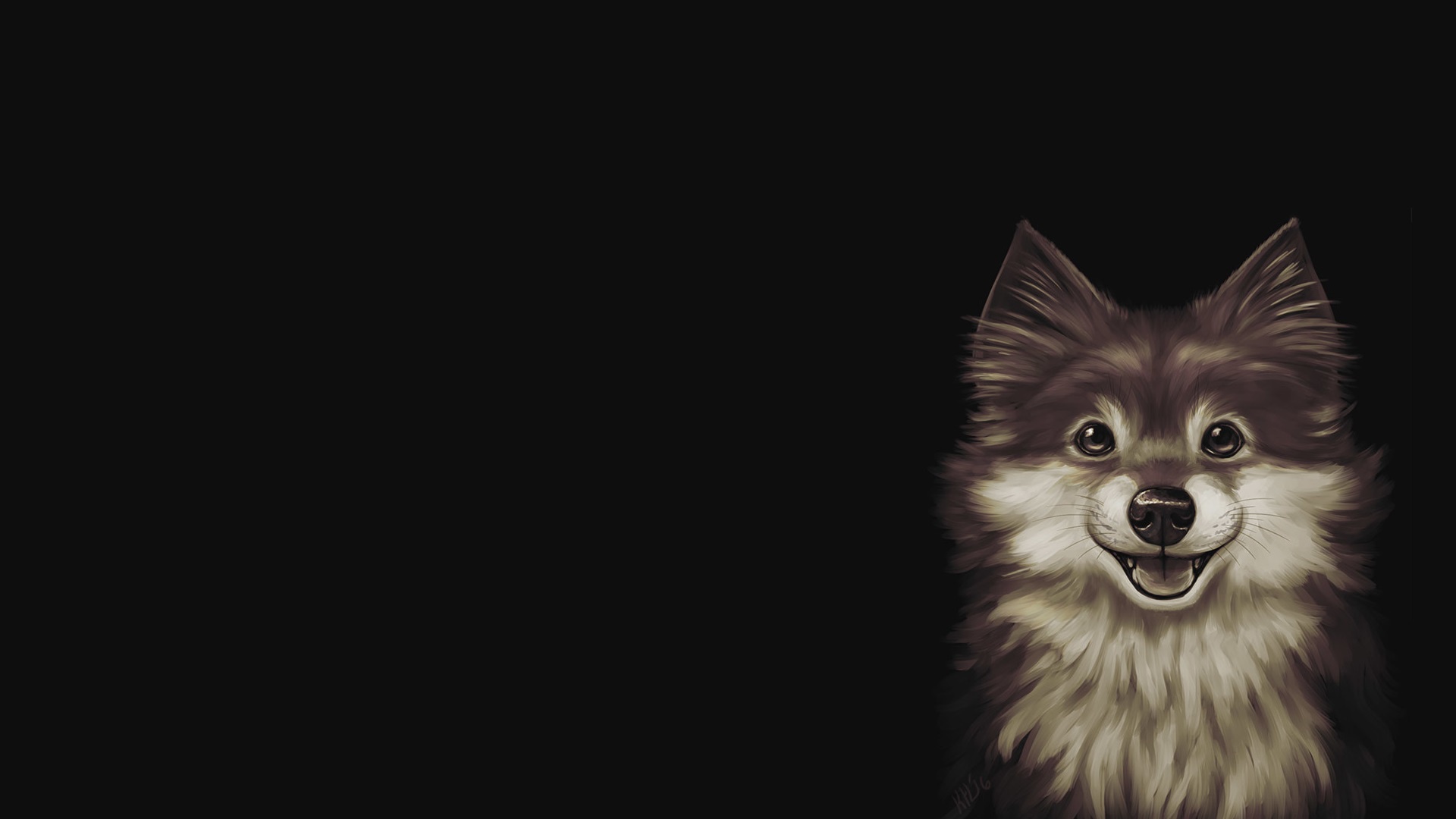 Artistic painting of a happy dog HD Wallpaper
