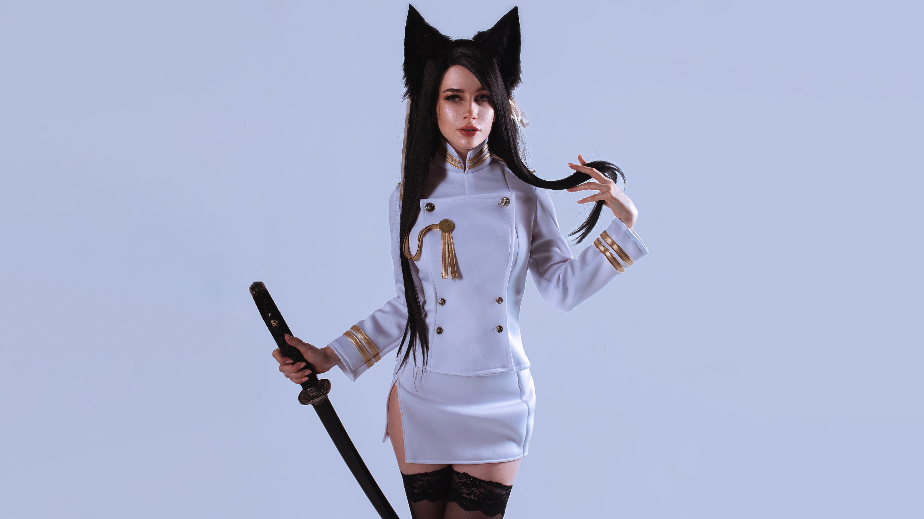 Atago Cosplay from Azur Lane HD Wallpaper