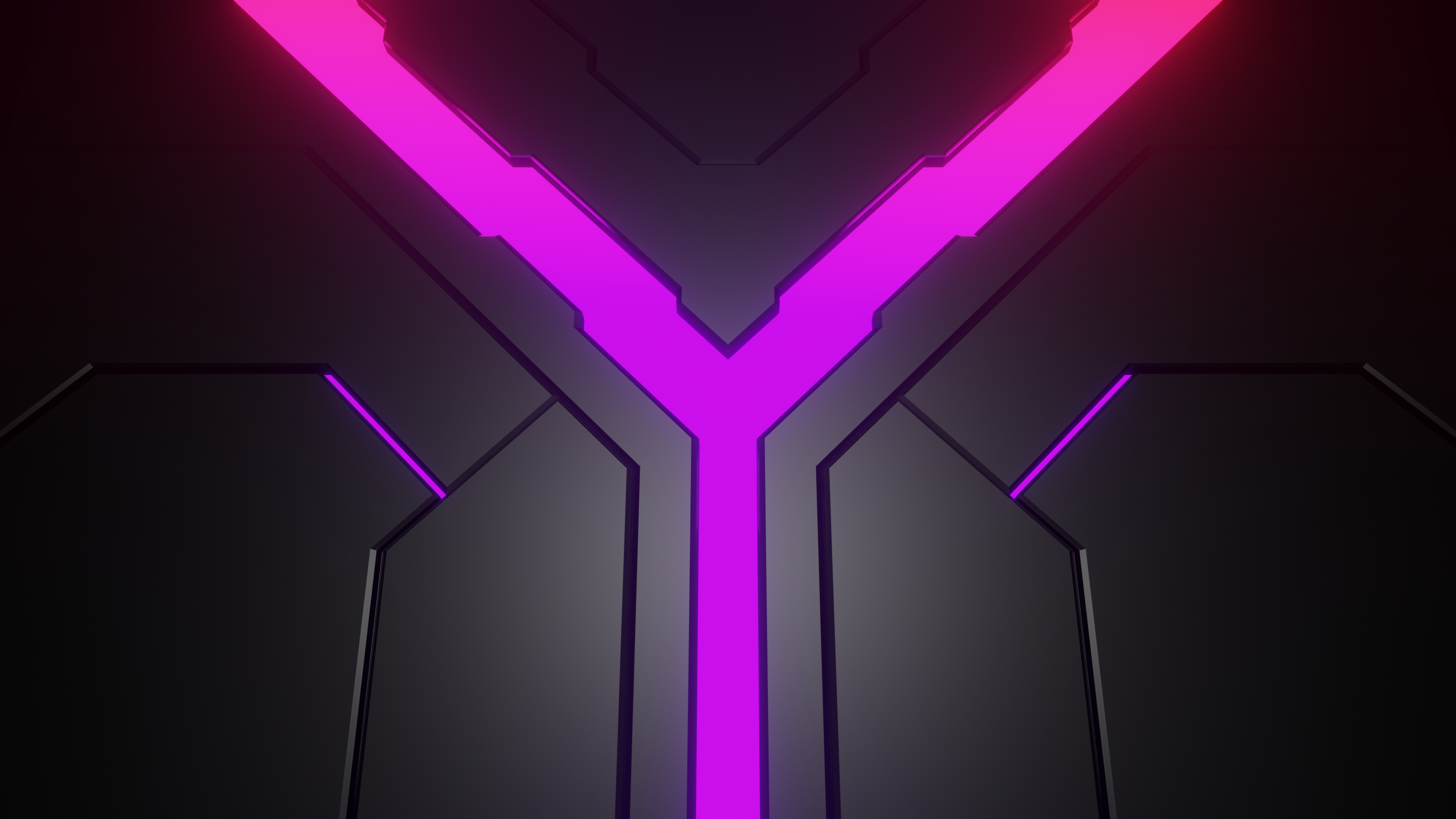 Sci-Fi Abstract with Purple Neon Lights HD Wallpaper
