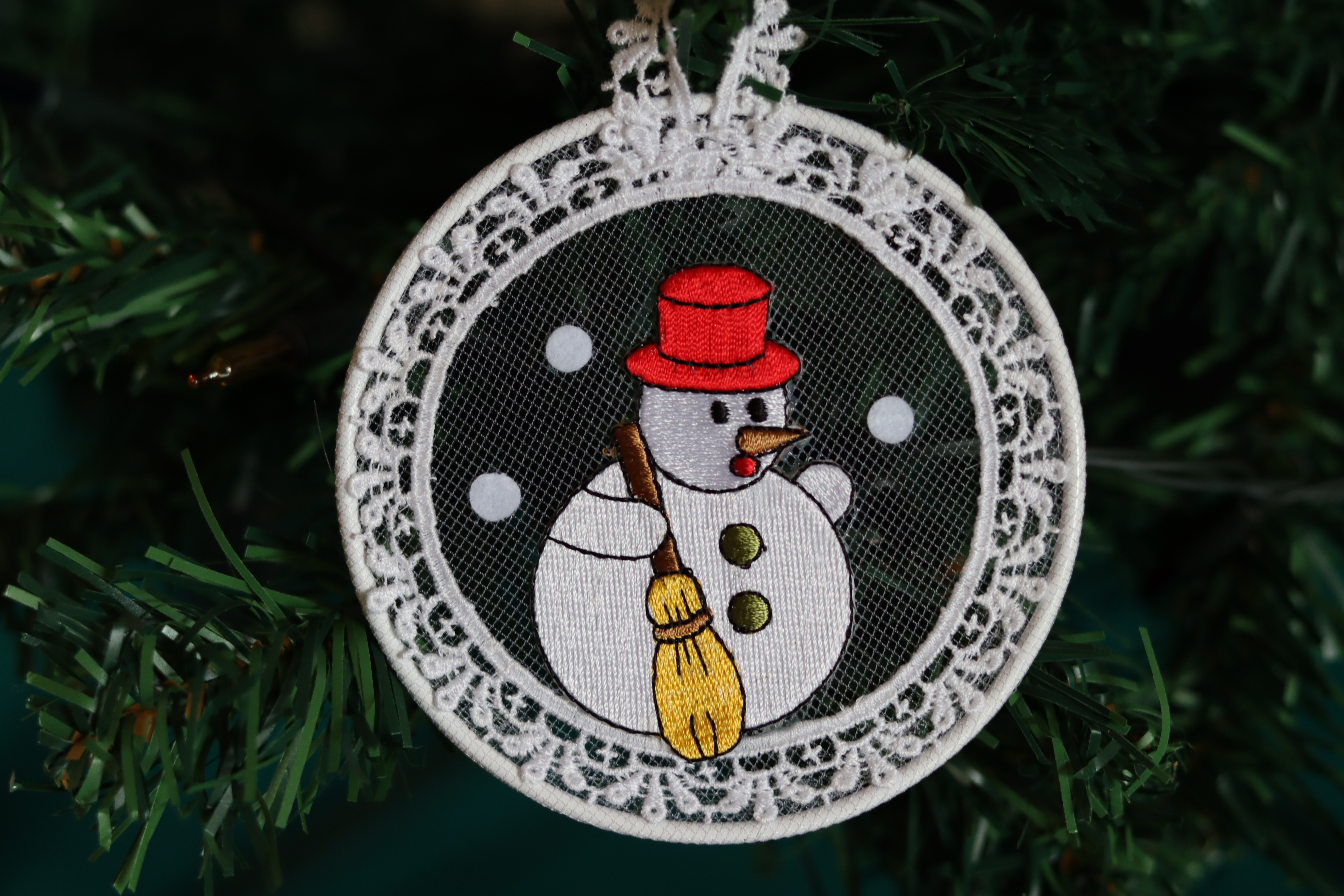 Christmas Ornament with Snowman HD Wallpaper