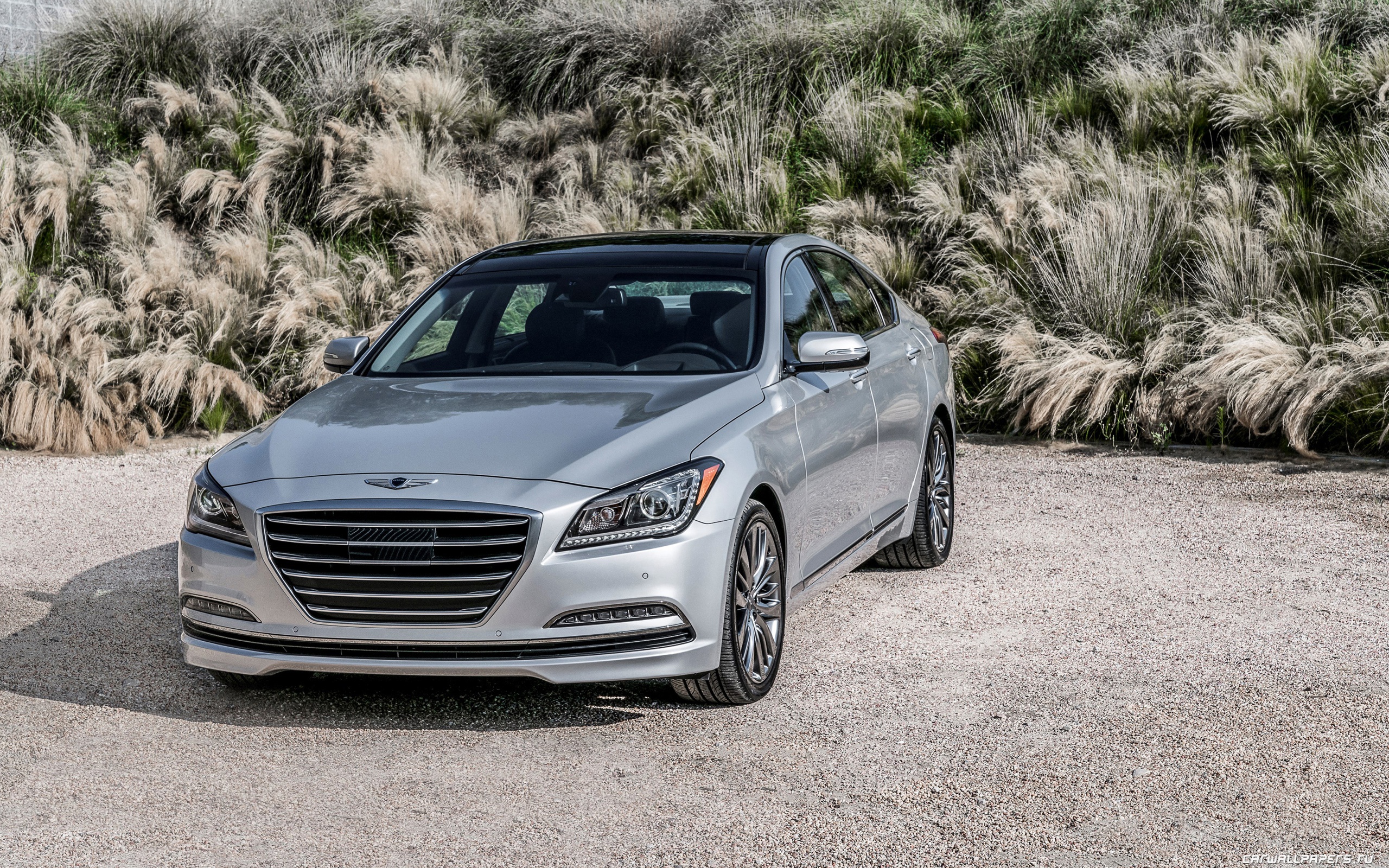 Silver Genesis G80 Sedan HD Wallpaper