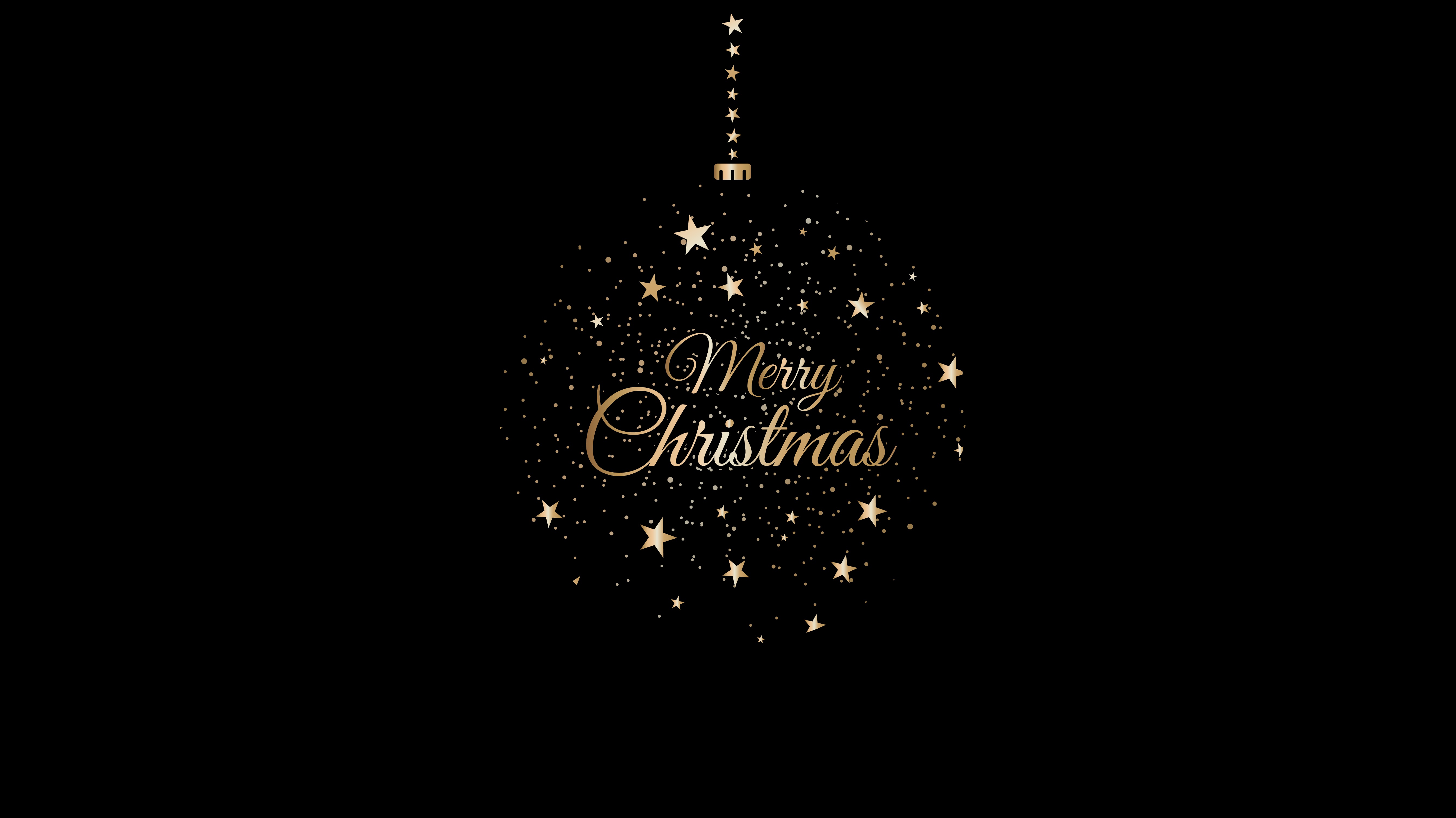 Elegant Christmas Ornament with Stars 4K HD Wallpaper