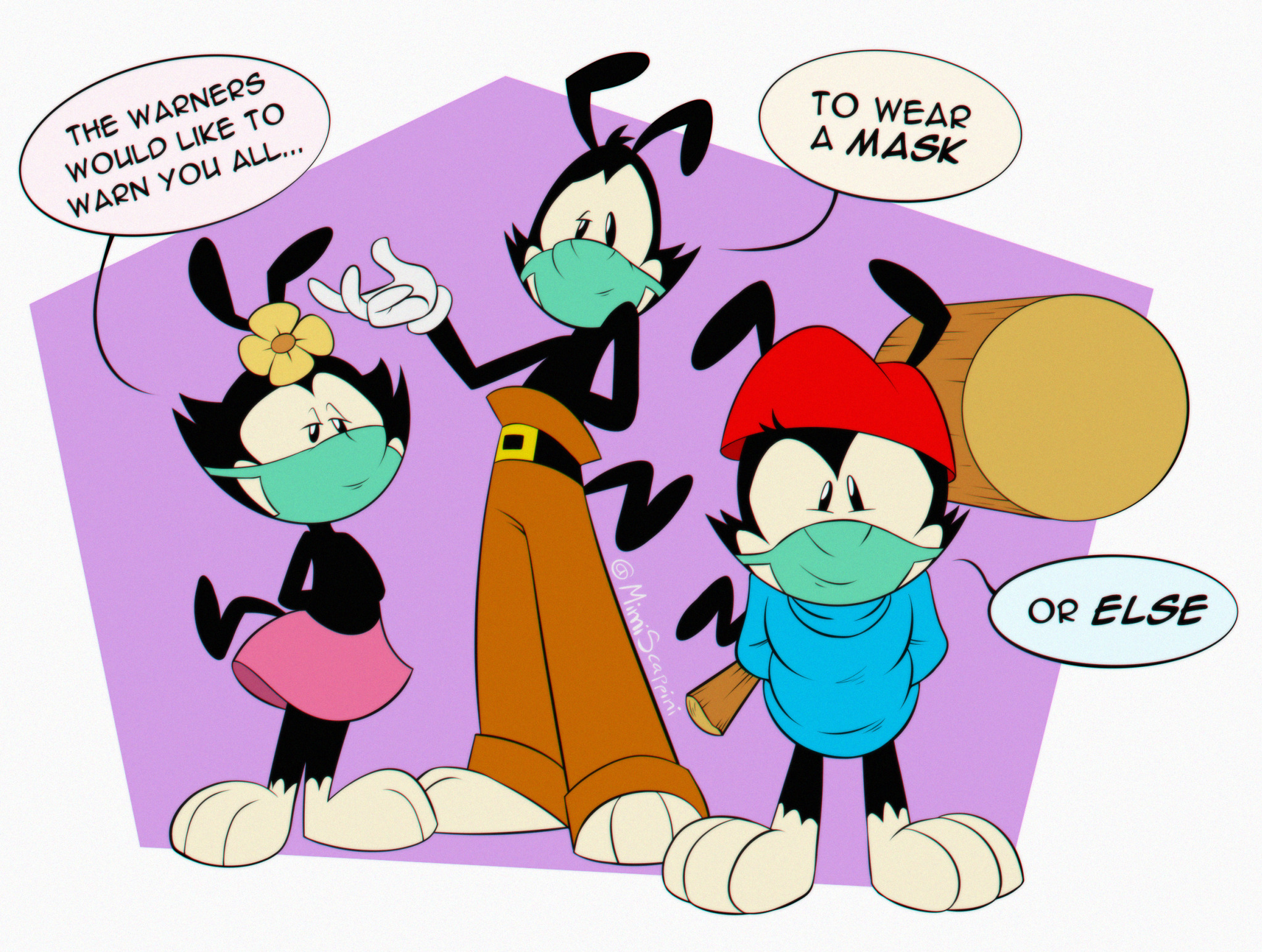 Animaniacs characters wearing masks HD Wallpaper