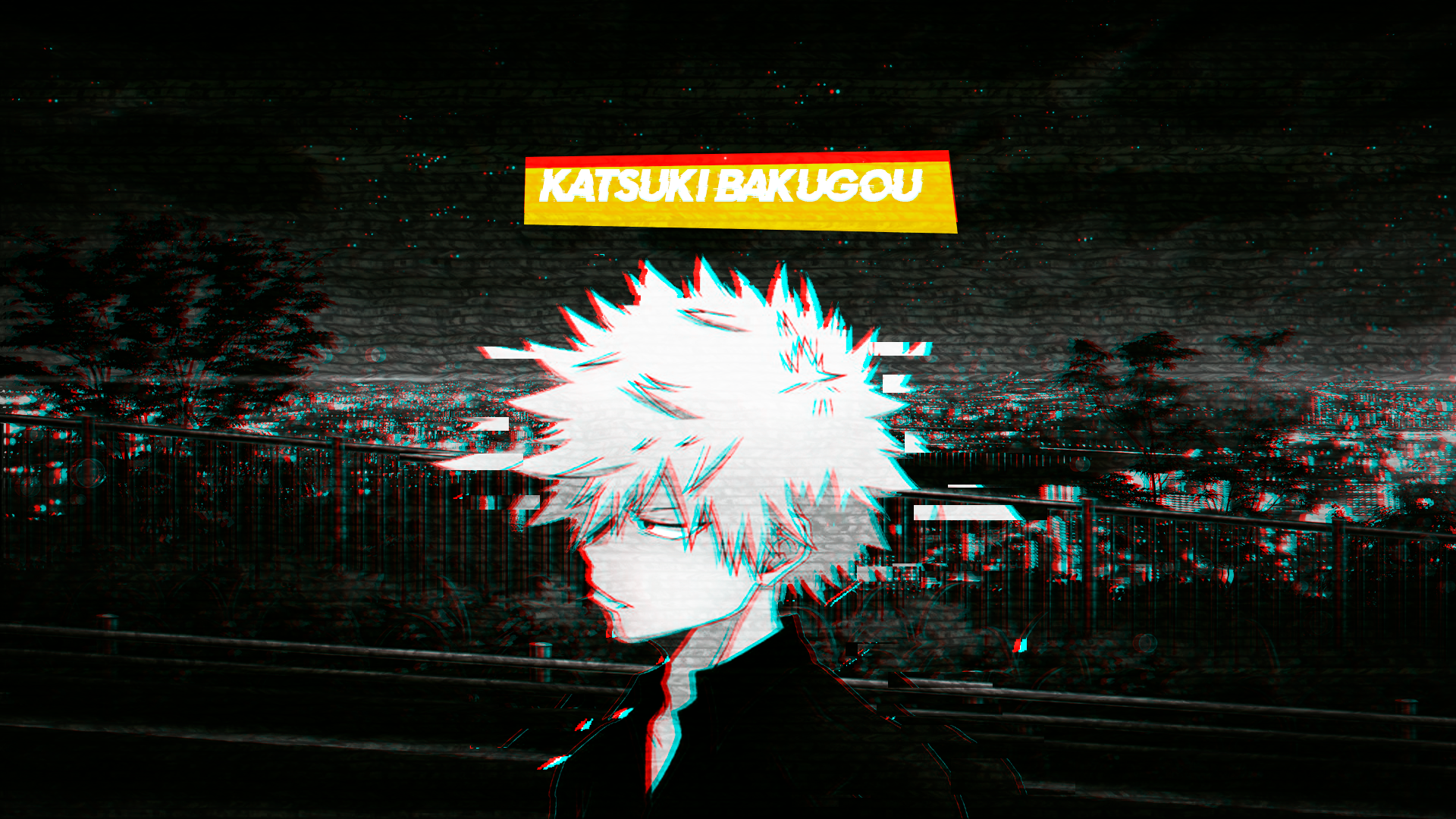 Katsuki Bakugou Glitch Art HD Wallpaper