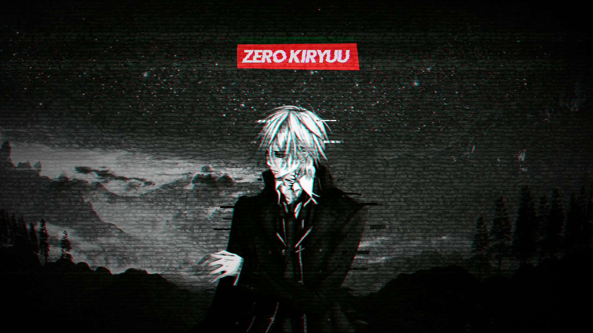 Zero Kiryu from Vampire Knight Glitch Art HD Wallpaper