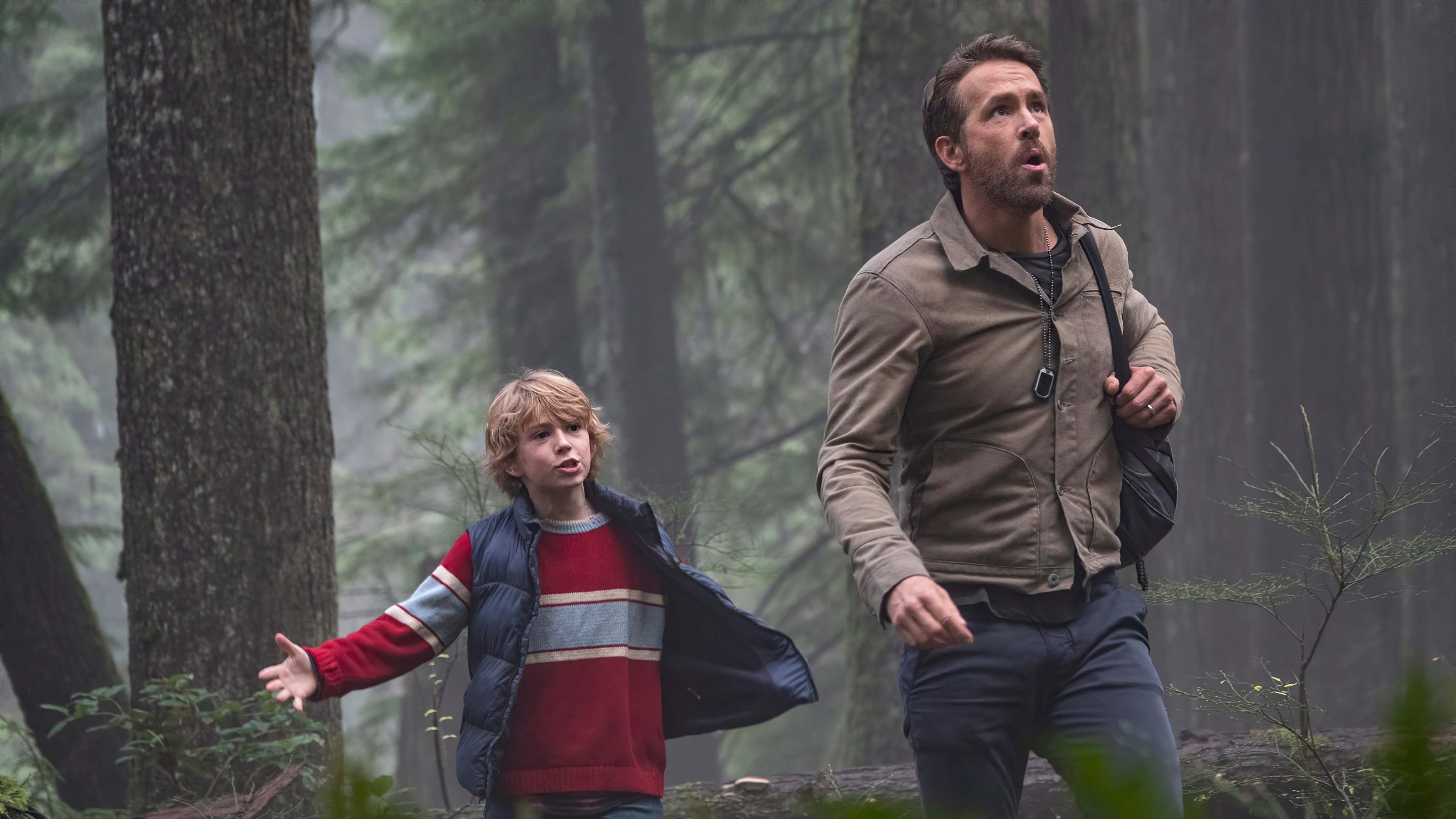 Ryan Reynolds and a boy in The Adam Project 4K HD Wallpaper