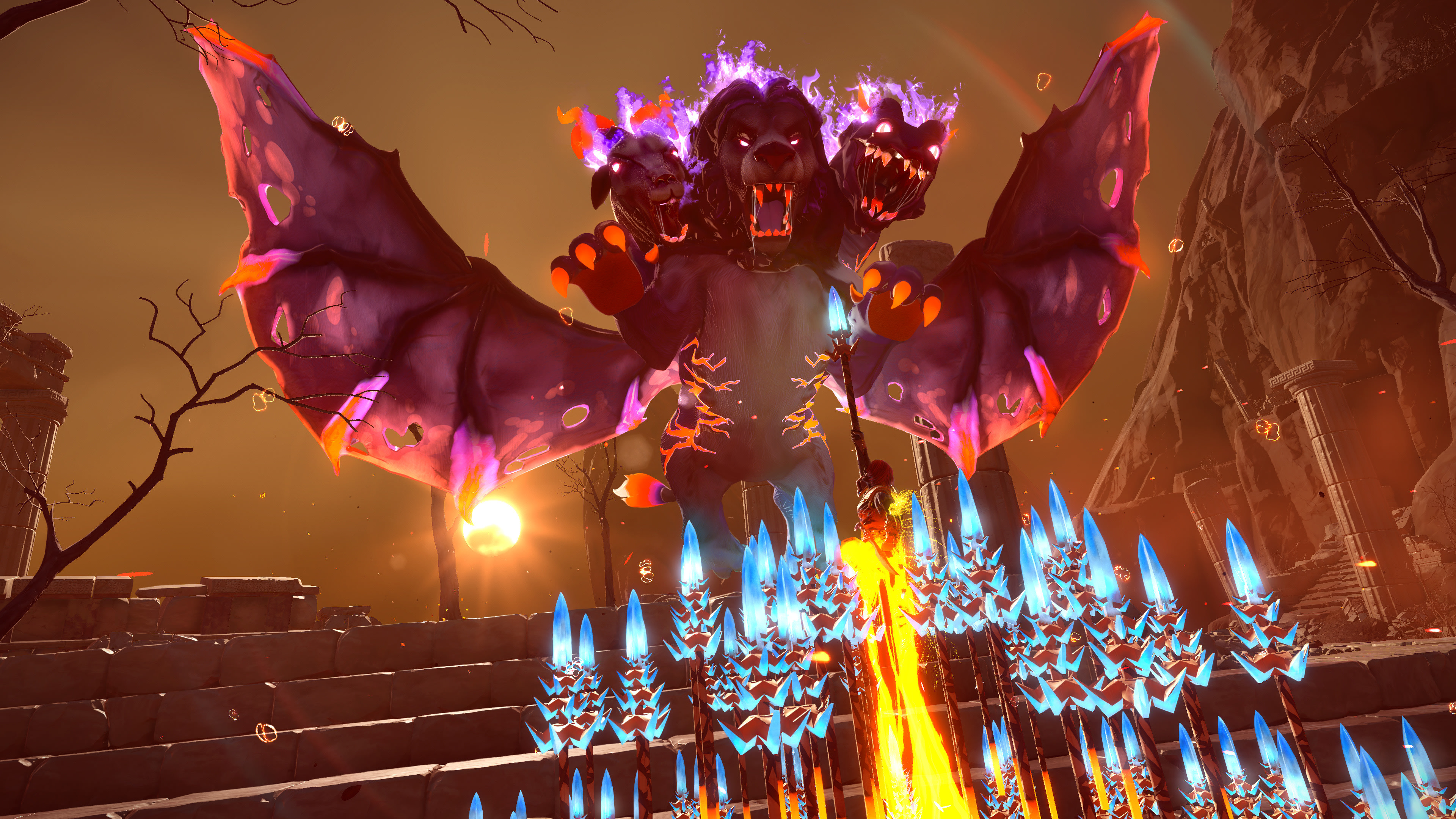 Immortals Fenyx Rising 4K Cerberus Battle HD Wallpaper