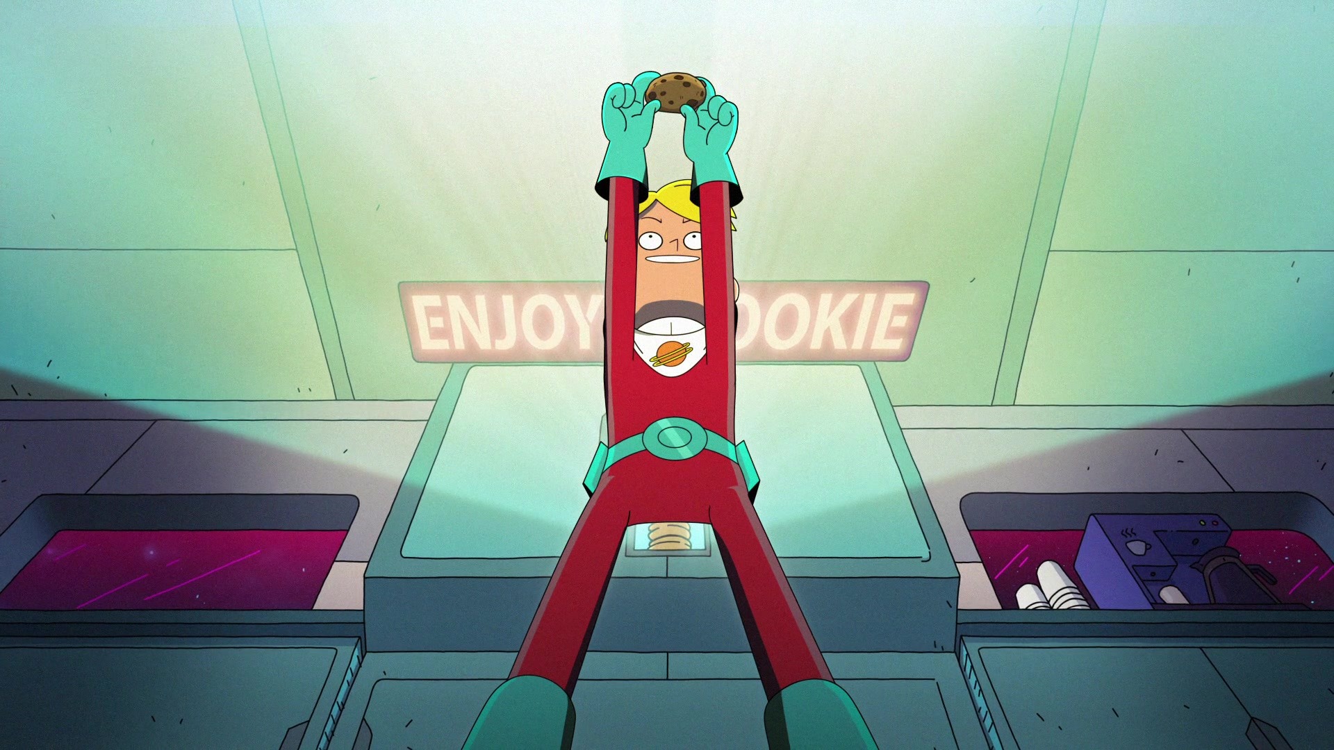 Gary Goodspeed from Final Space holding a cookie HD Wallpaper