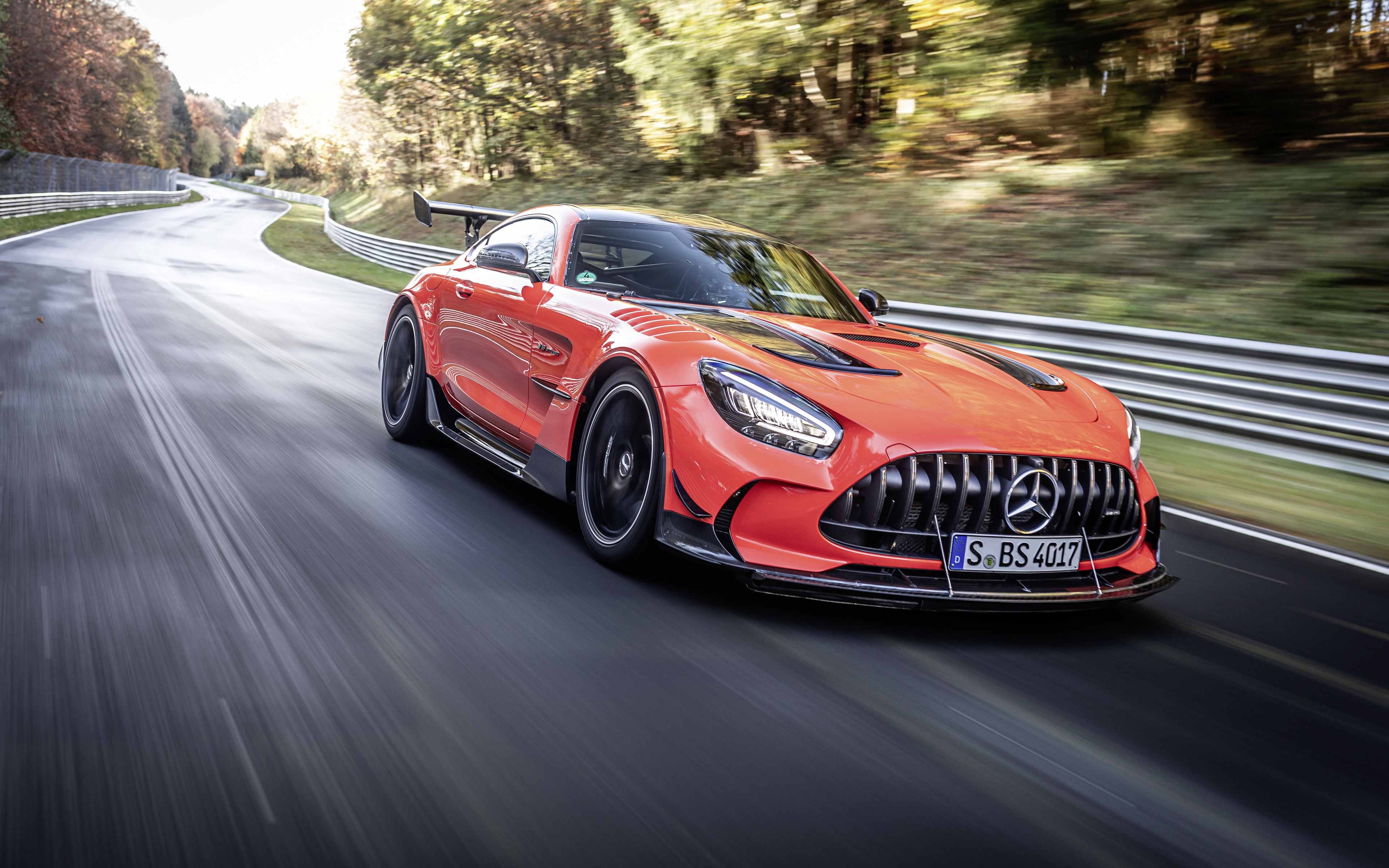 Orange Mercedes-AMG GT 4K on a Race Track HD Wallpaper