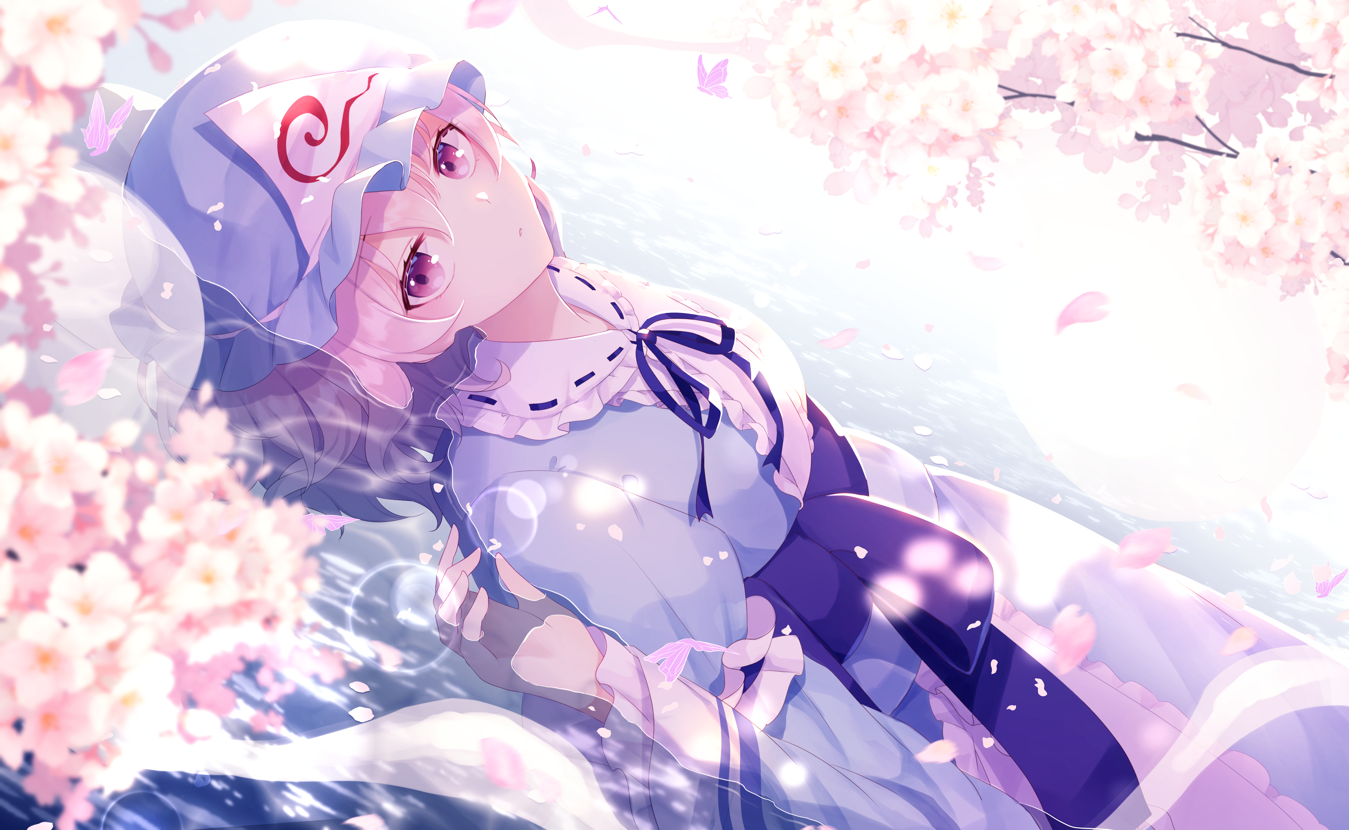 Yuyuko Saigyouji from Touhou Project 4K HD Wallpaper