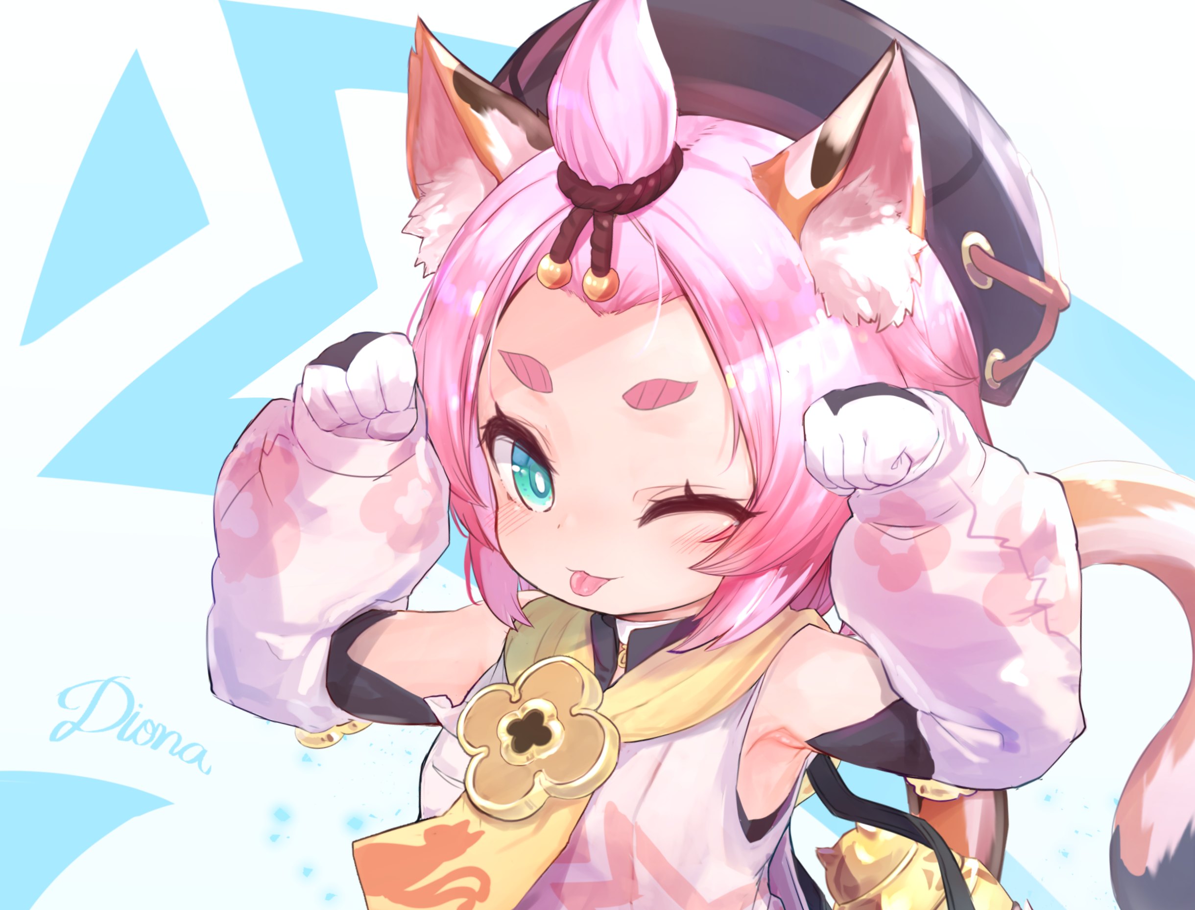 Diona from Genshin Impact cute pose HD Wallpaper
