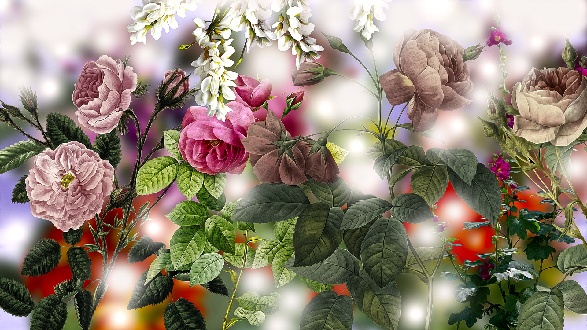 Artistic Rose Flowers HD Wallpaper