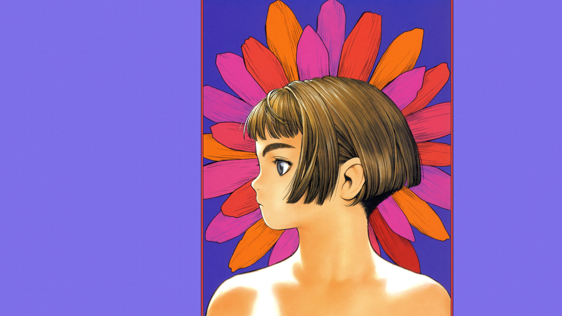 Girl with short hair and flower by Range Murata HD Wallpaper
