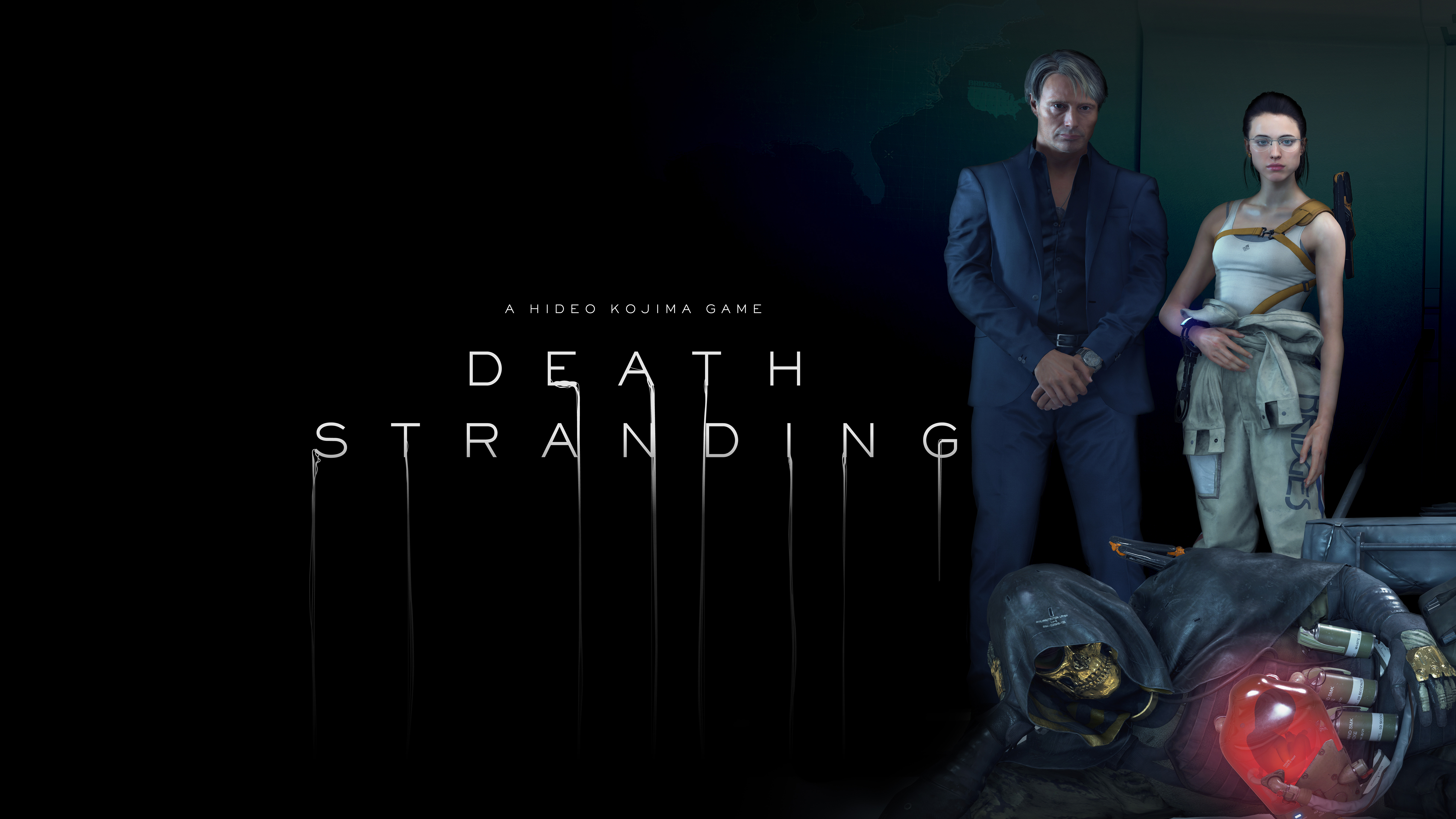 Death Stranding game title with characters HD Wallpaper