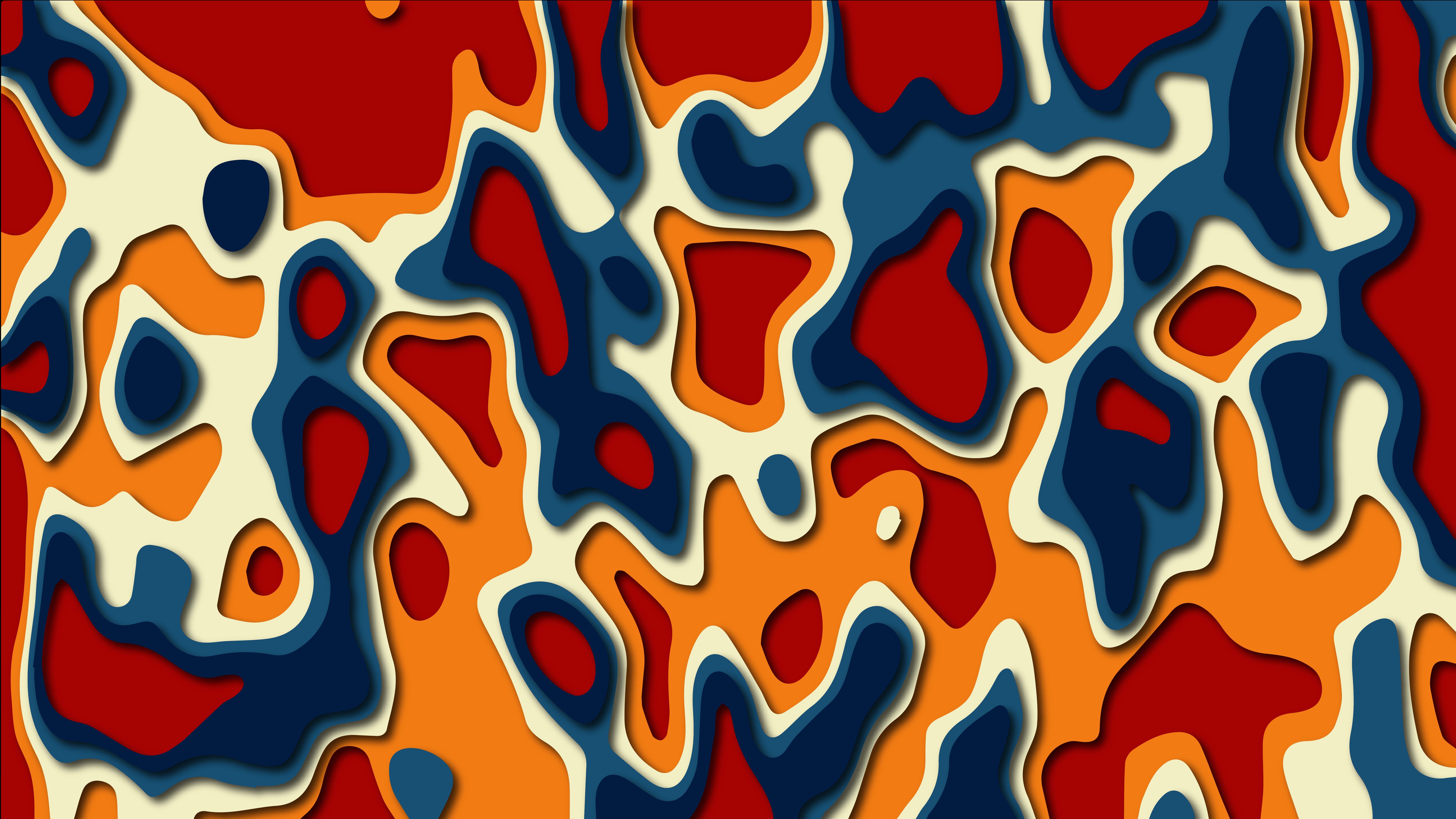 Abstract Paper Cutout Style Colors HD Wallpaper