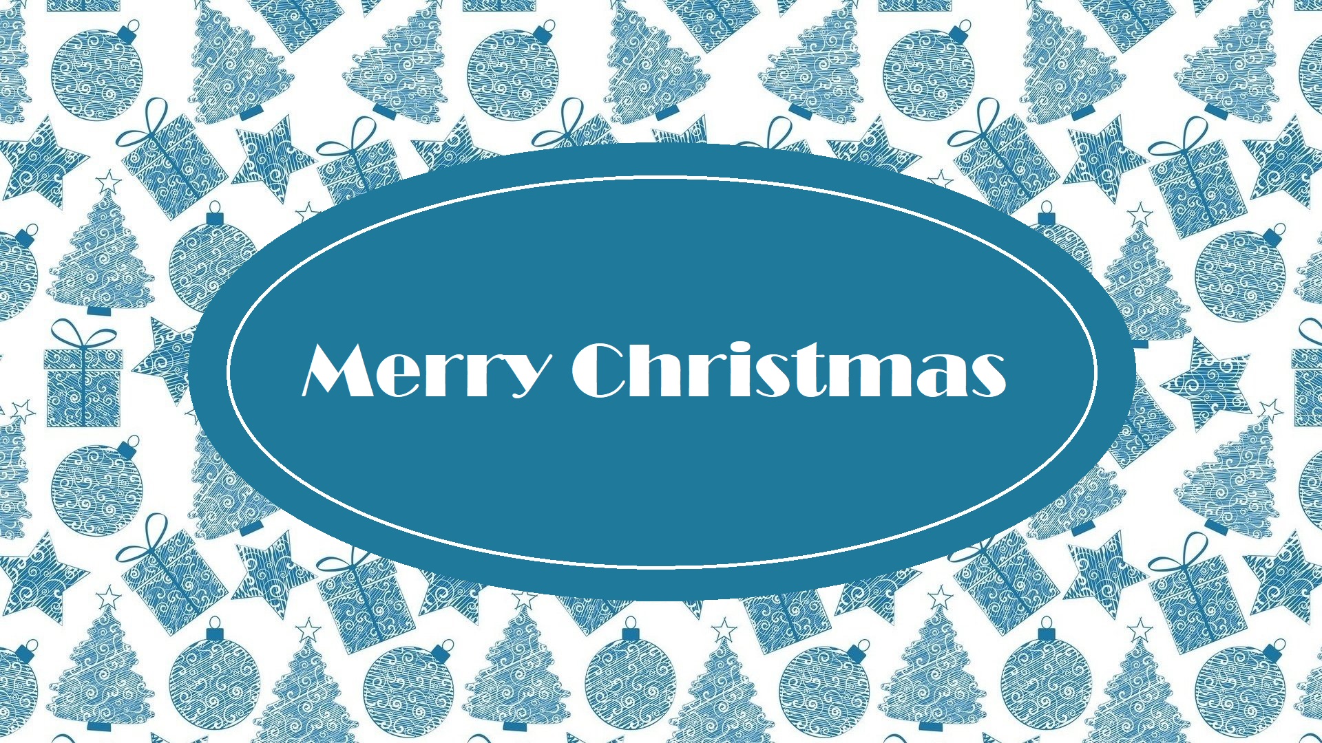 Merry Christmas greeting card with ornaments HD Wallpaper