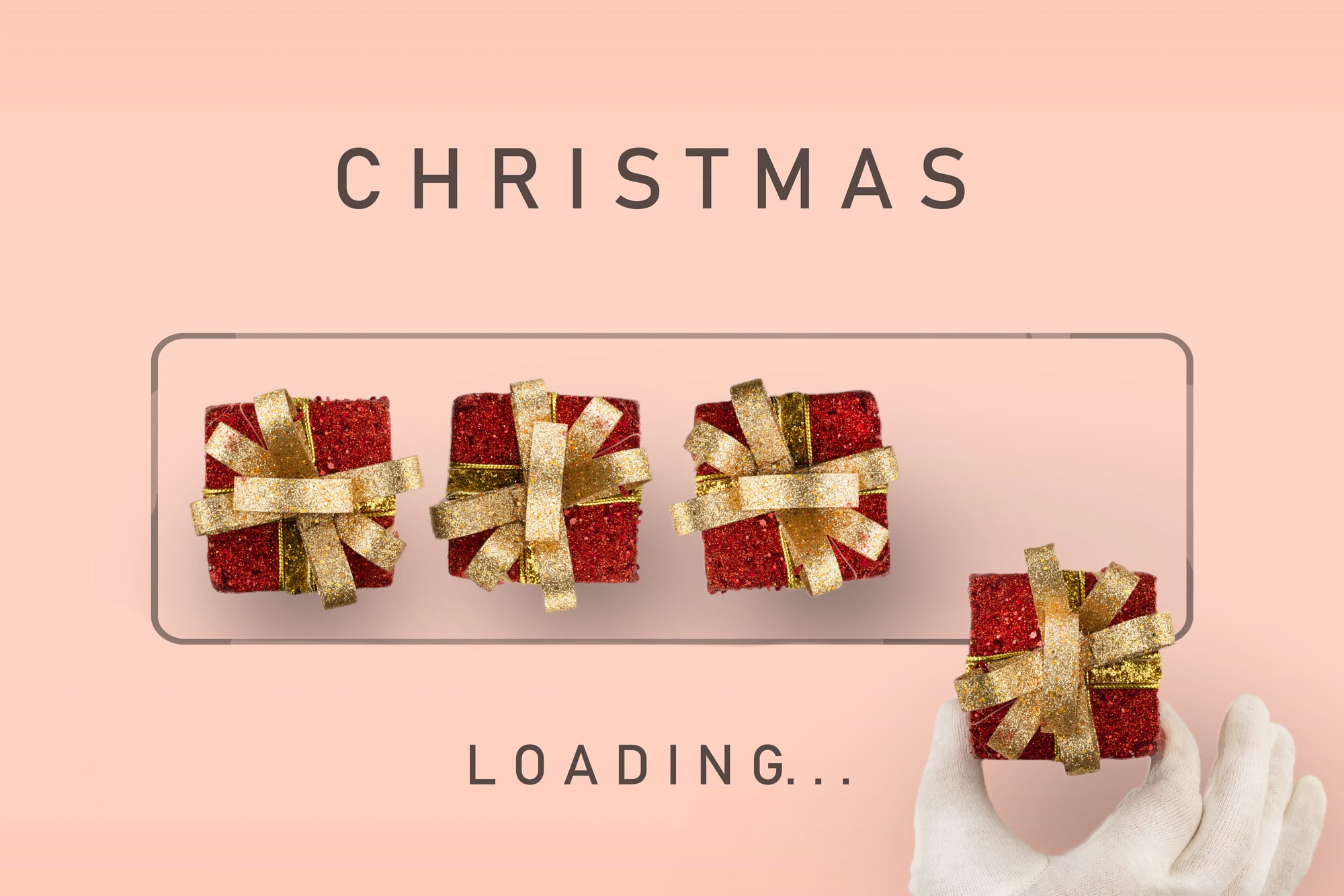 Christmas loading bar with gifts HD Wallpaper