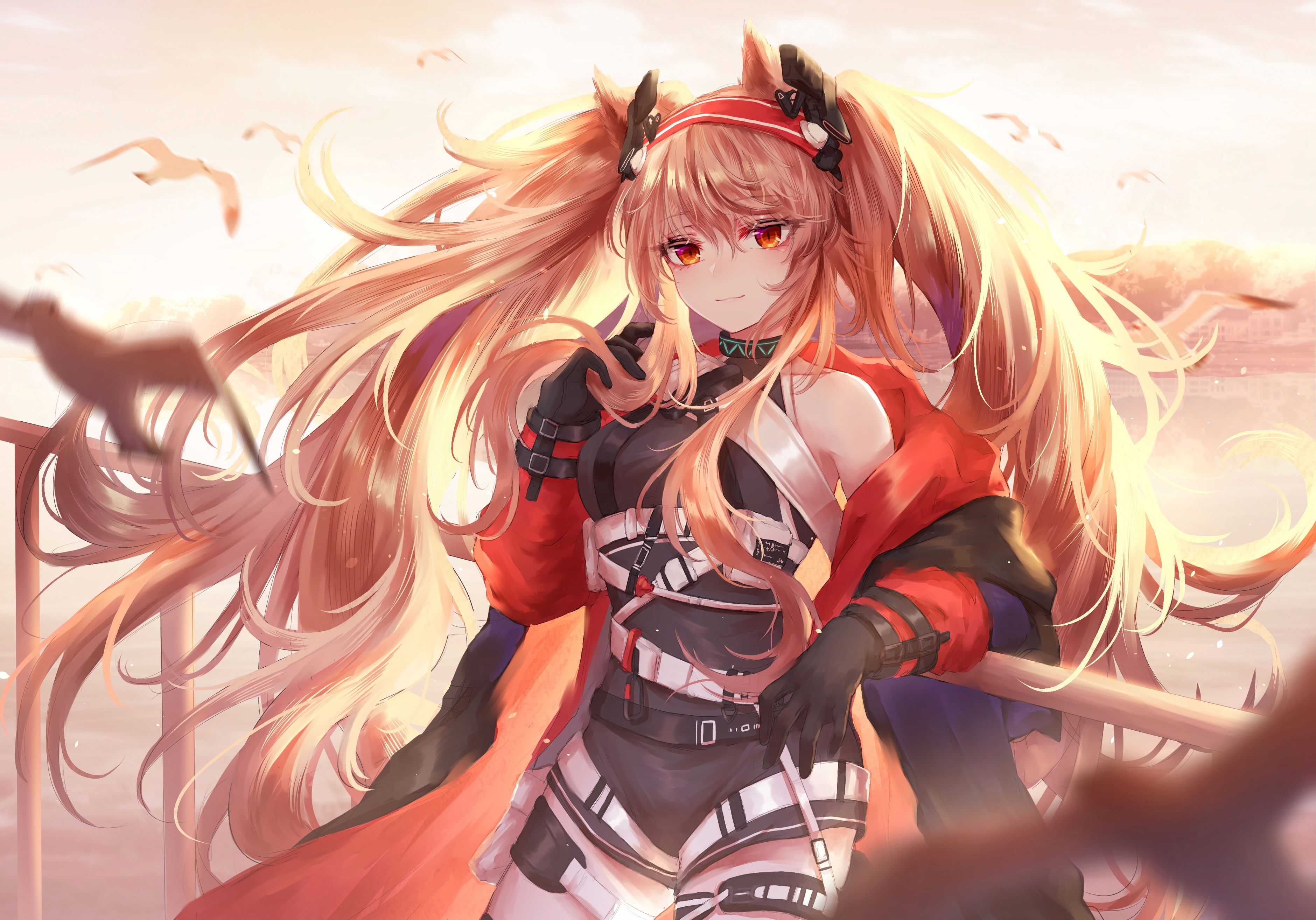 Angelina from Arknights by the water HD Wallpaper