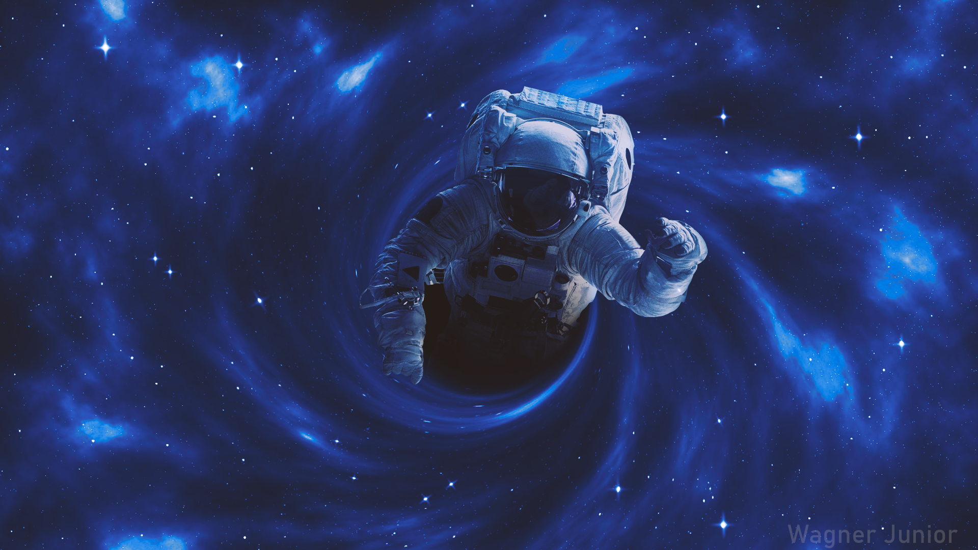 Astronaut falling into a black hole HD Wallpaper