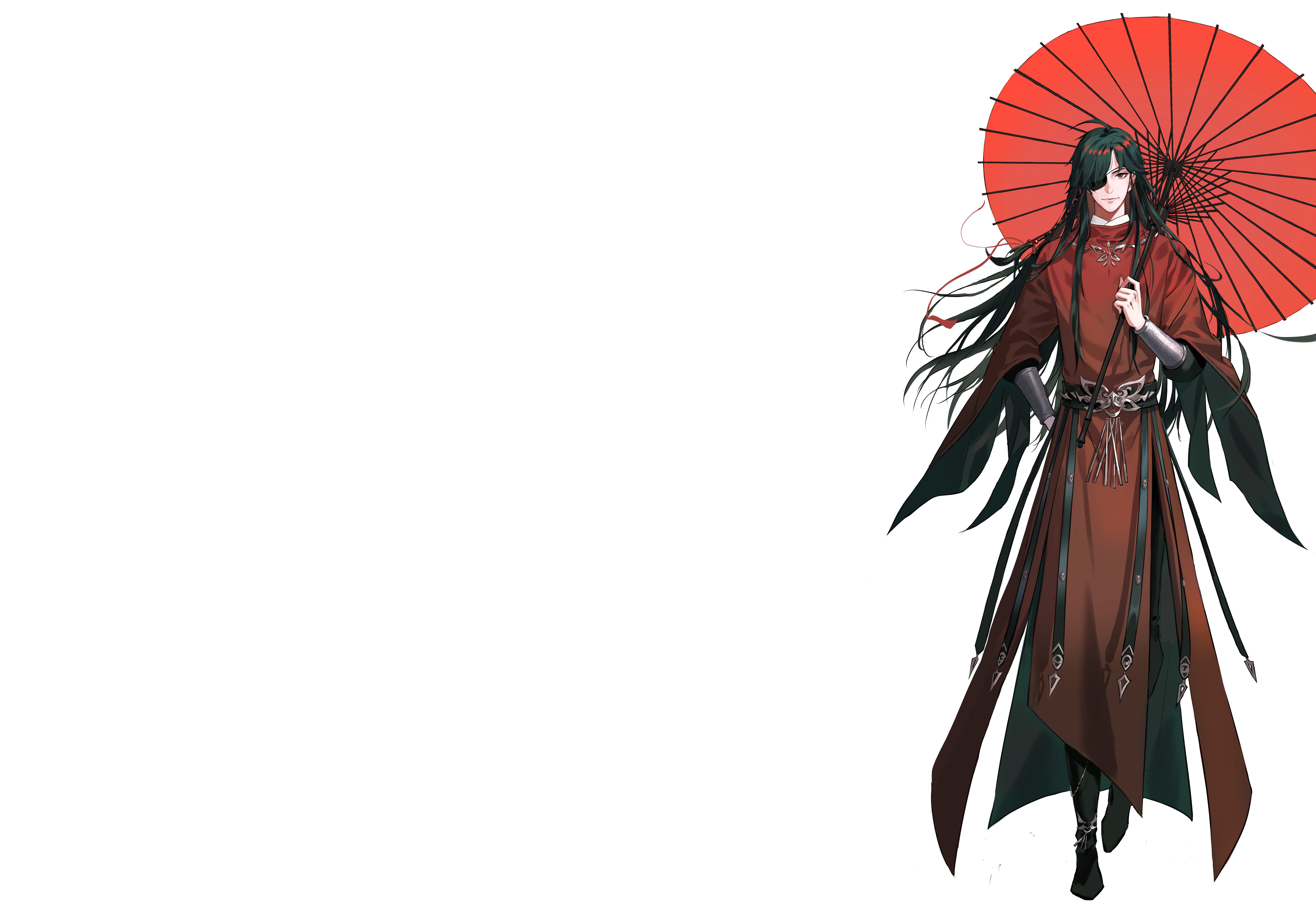 Xie Lian from Tian Guan Ci Fu holding a red umbrella HD Wallpaper