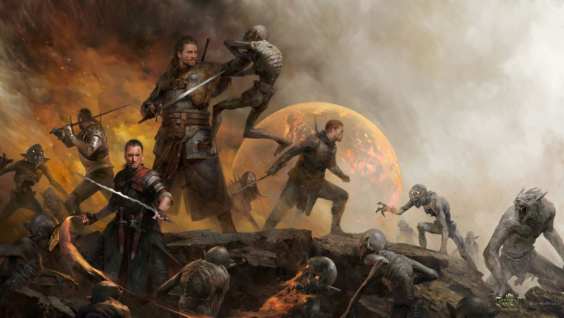 Gwent: Way of the Witcher battle scene HD Wallpaper