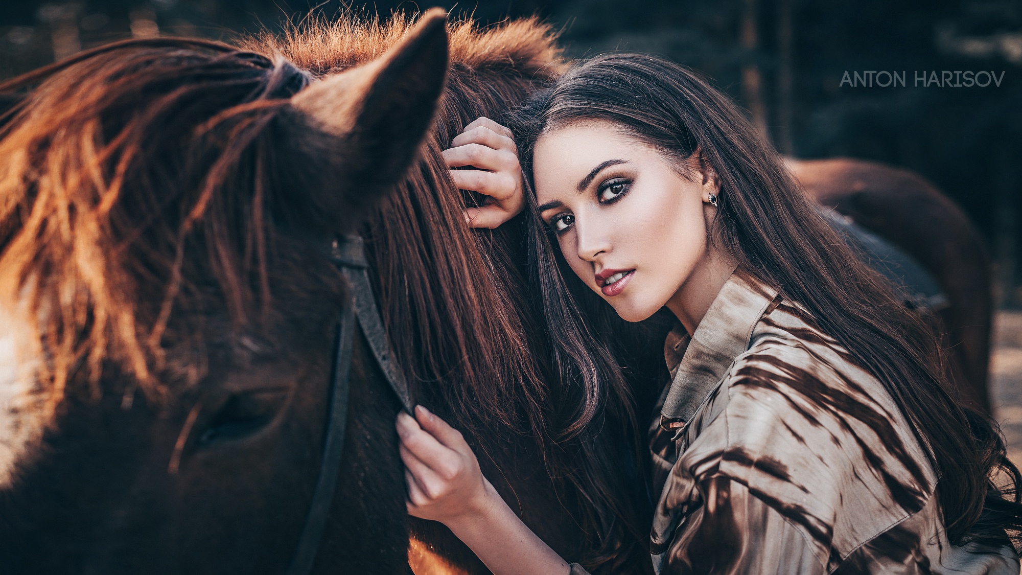 Woman with horse, Anton Harisov photography HD Wallpaper