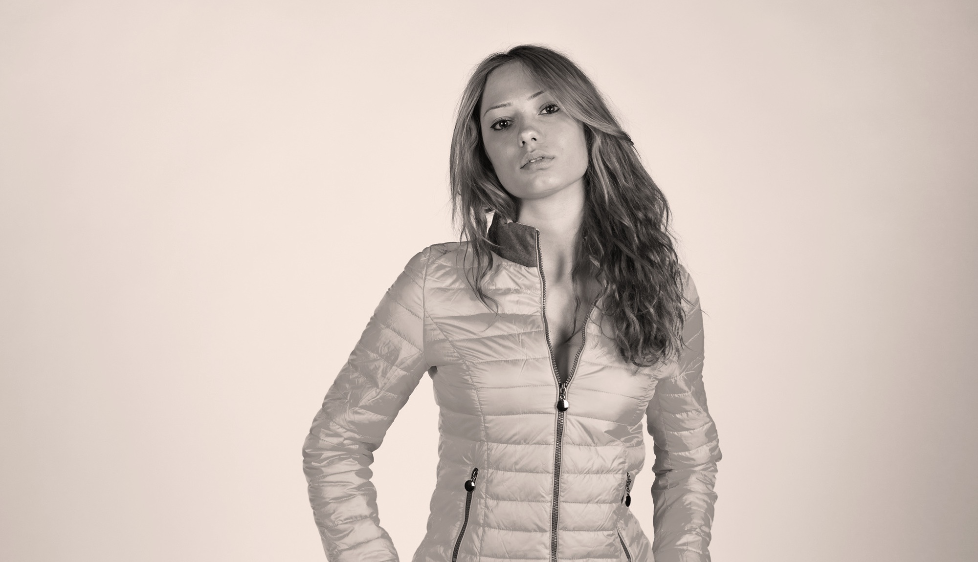 Woman in a jacket HD Wallpaper