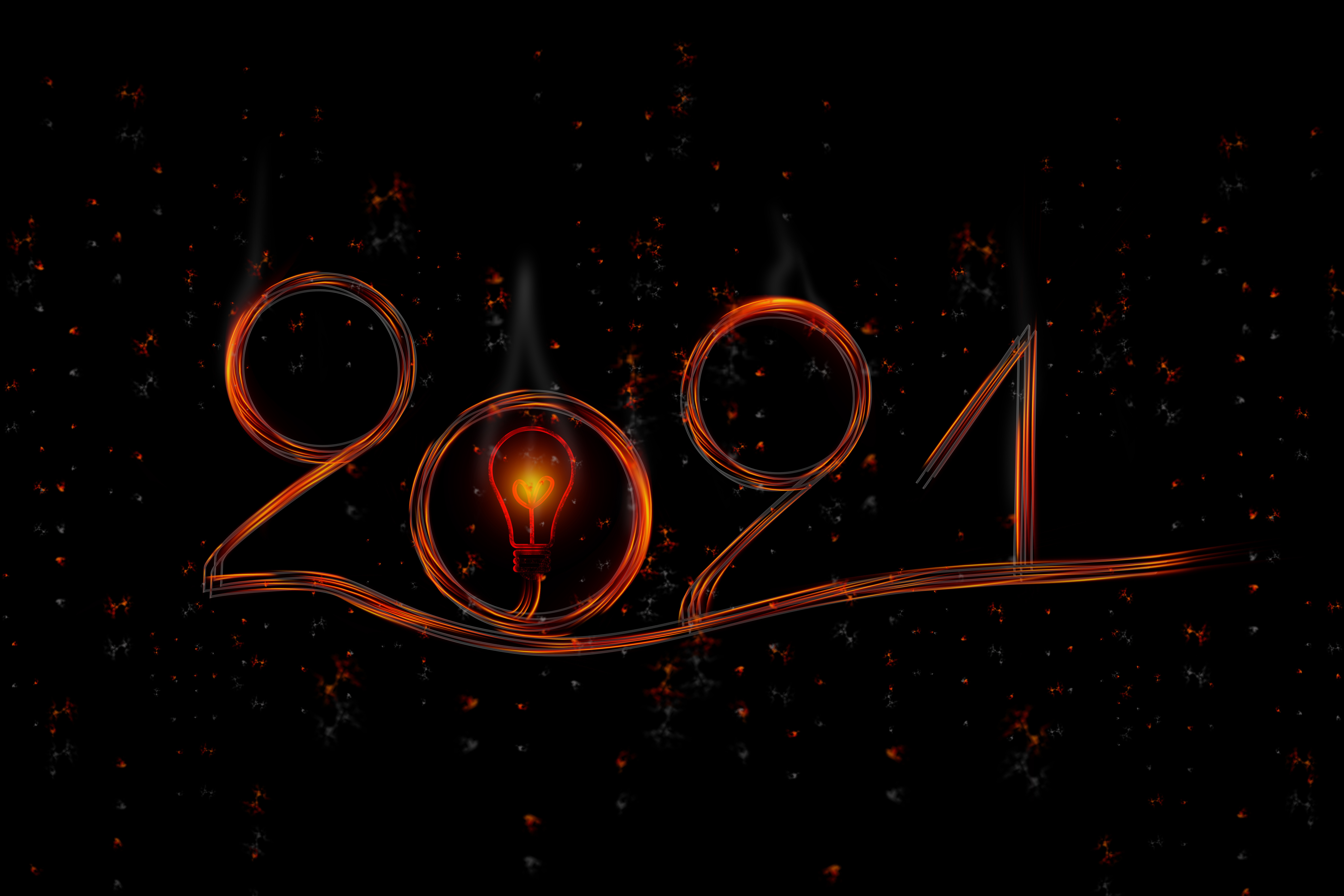 New Year 2021 light bulb illustration HD Wallpaper