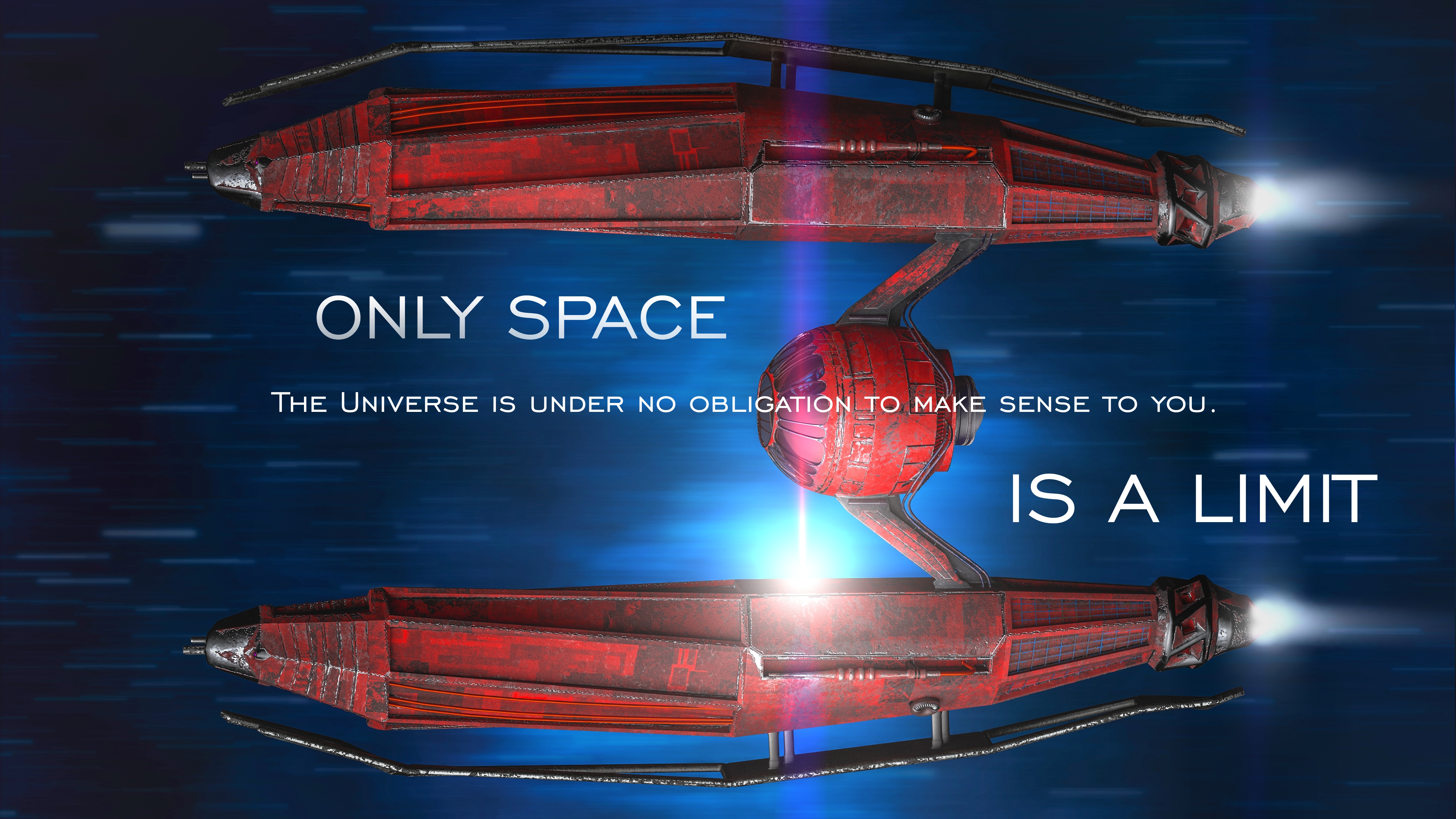 Sci-Fi Spaceship in Space 4K HD Wallpaper
