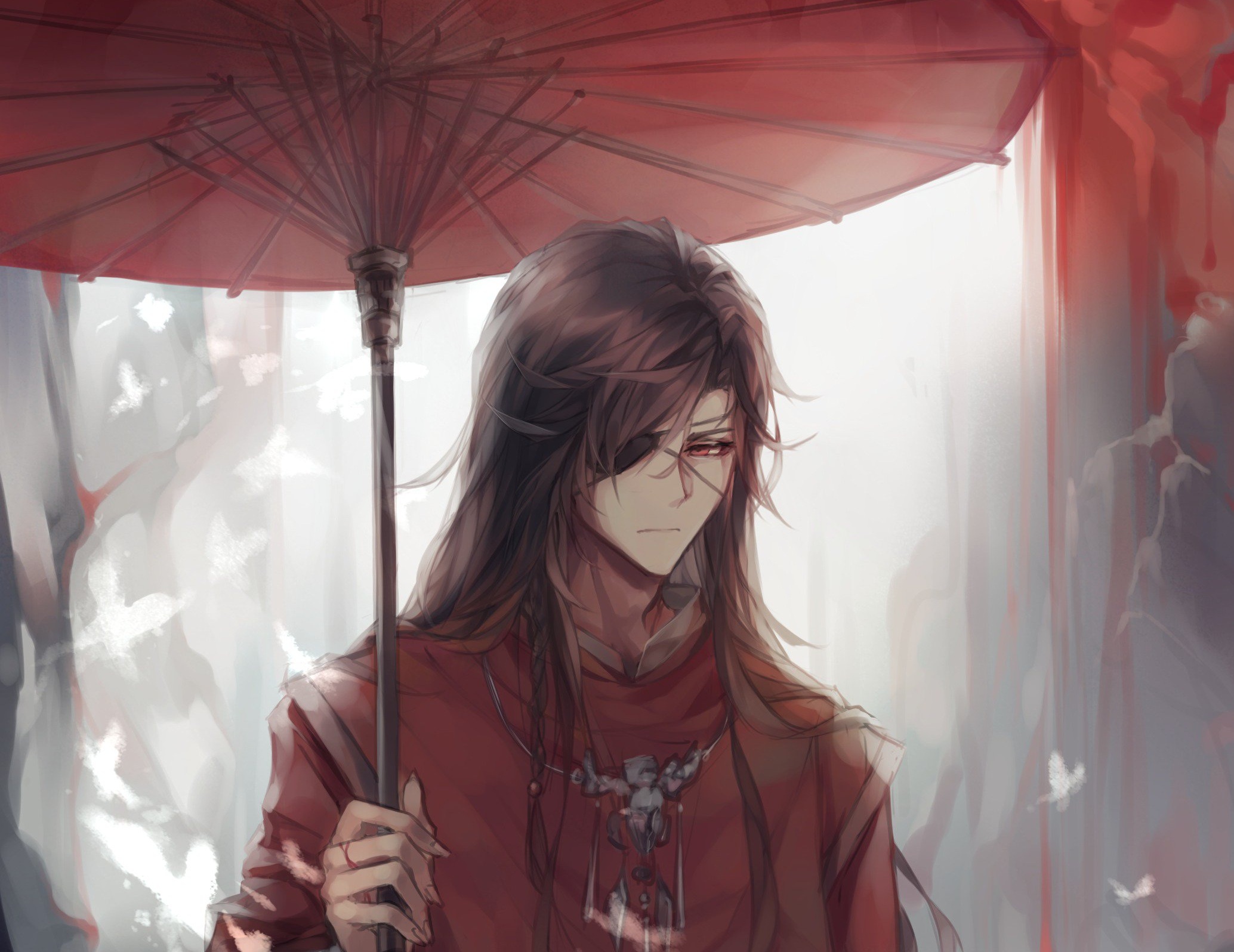Xie Lian from Tian Guan Ci Fu holding an umbrella HD Wallpaper
