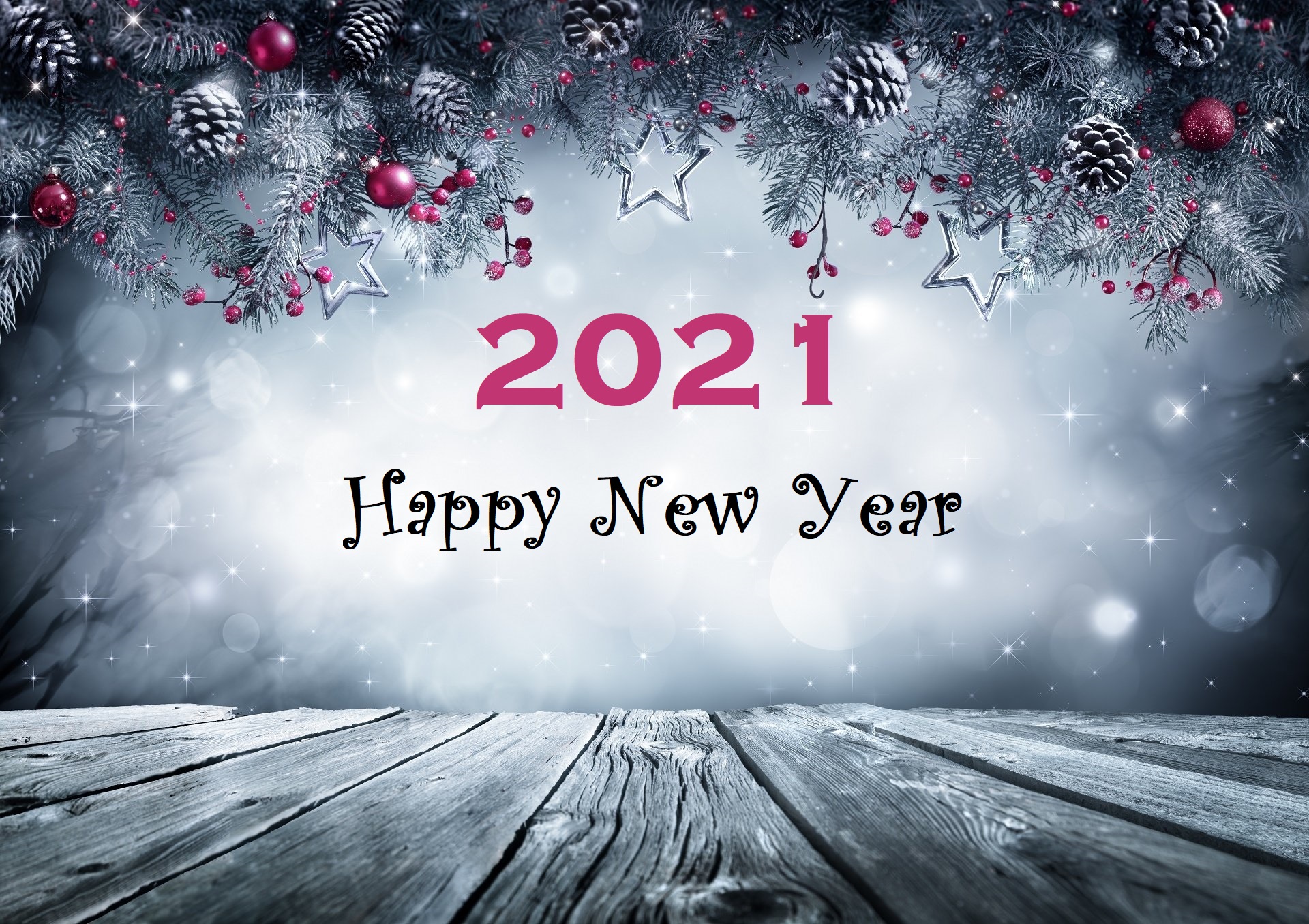 Happy New Year 2021 Christmas Decorations HD Wallpaper