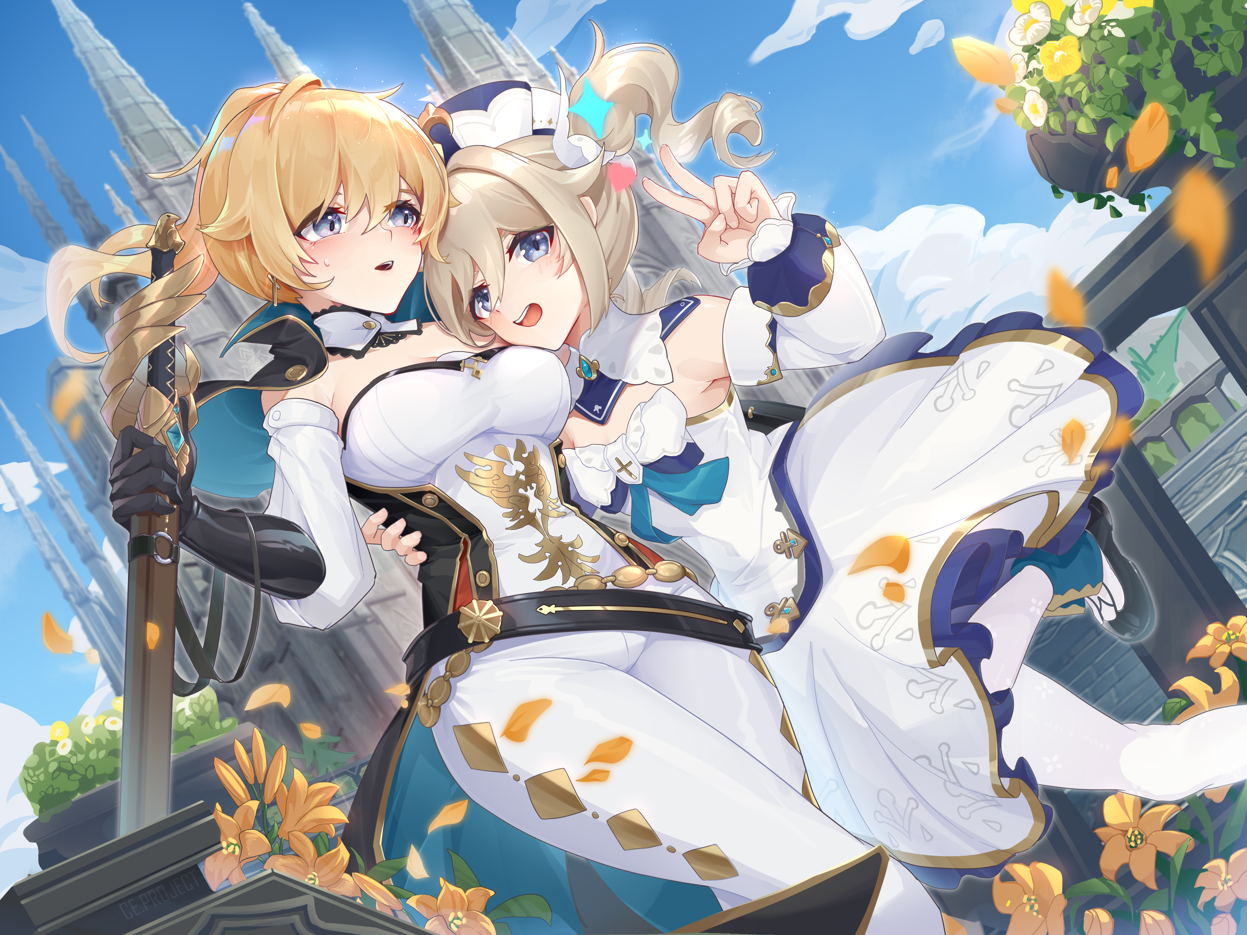Barbara and Jean from Genshin Impact 4K HD Wallpaper
