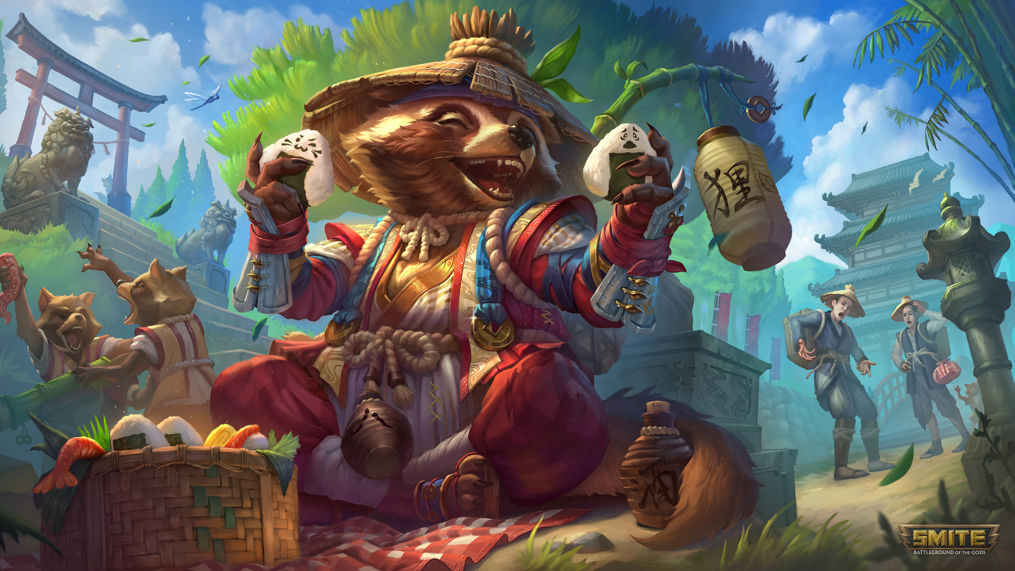 Danzaburou from Smite with onigiri HD Wallpaper