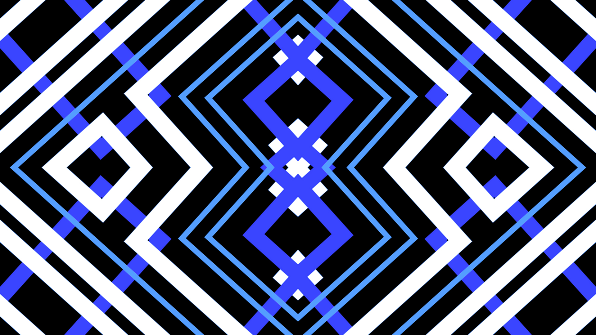 Geometric Pattern with Blue and White Lines on Black HD Wallpaper