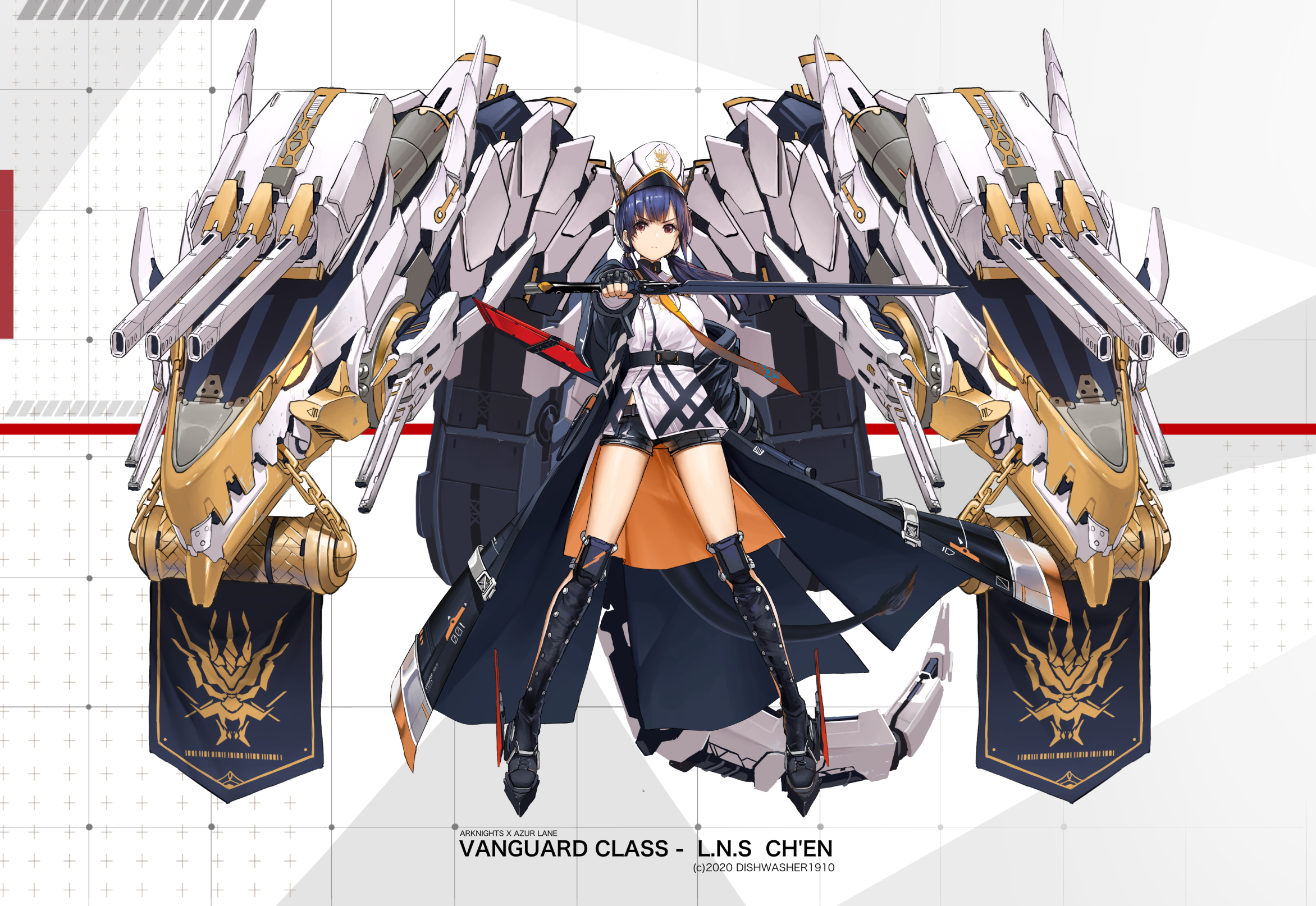 Chen from Arknights and Azur Lane HD Wallpaper