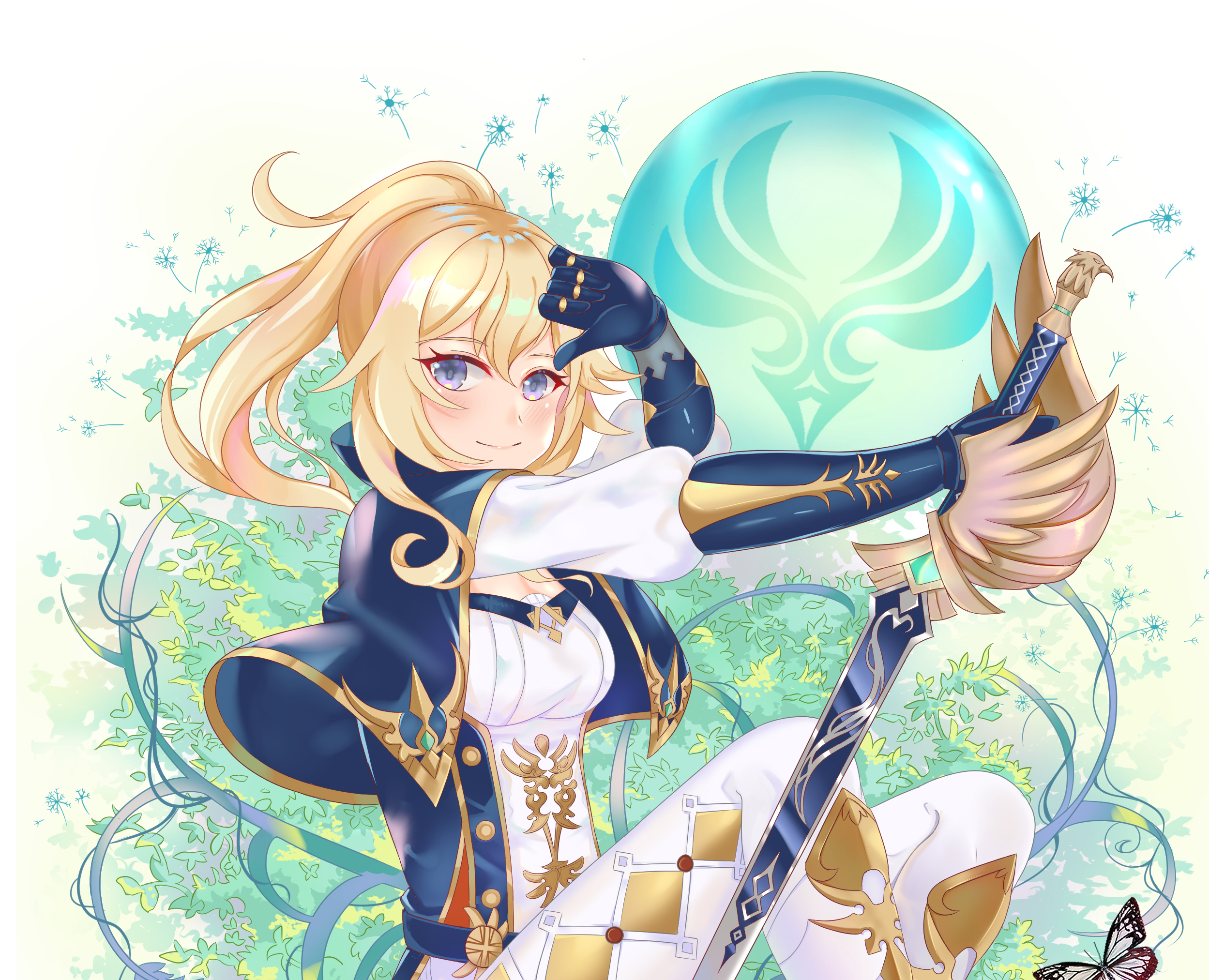 Jean from Genshin Impact with Anemo Vision HD Wallpaper