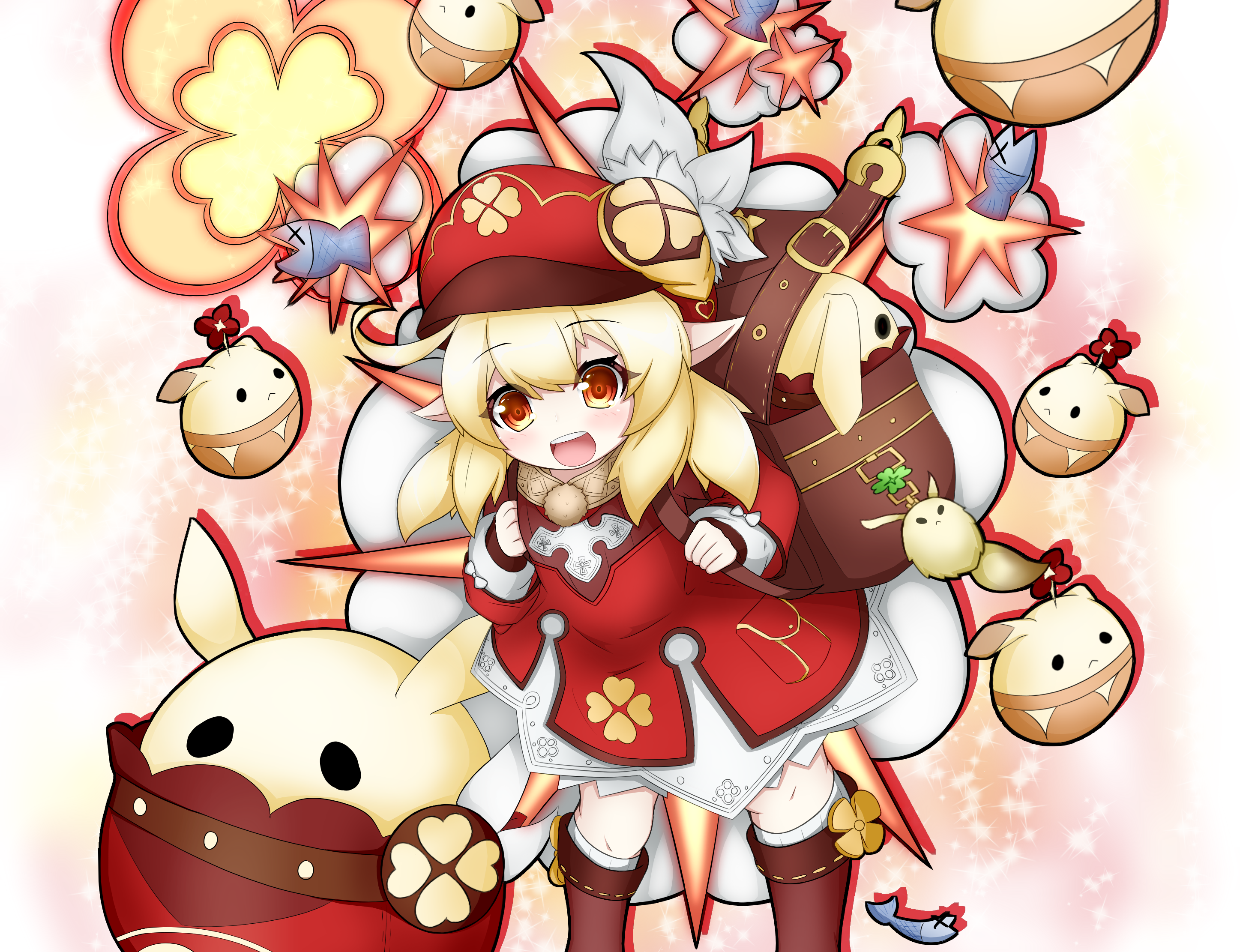 Klee from Genshin Impact with bombs HD Wallpaper