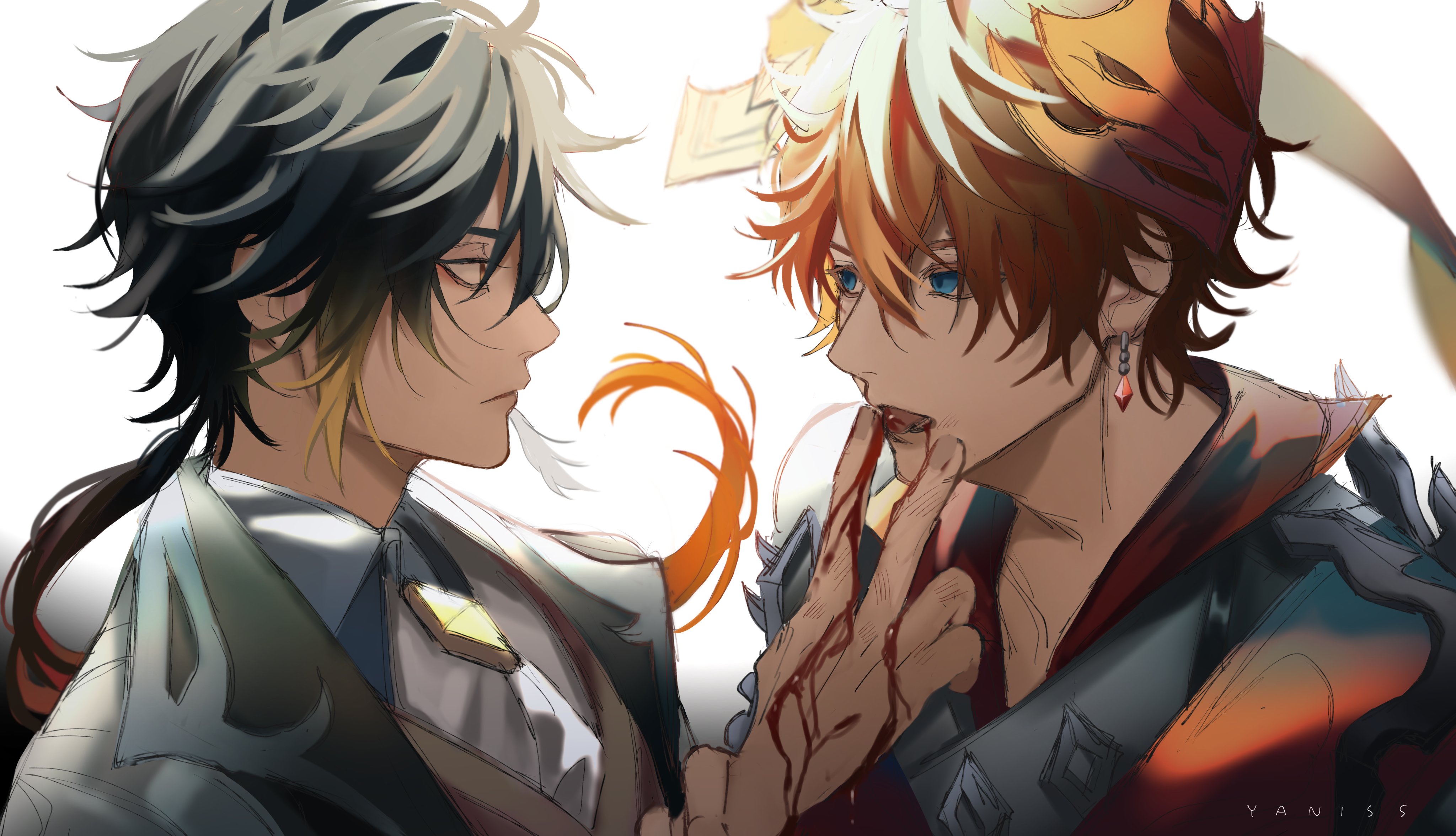 Zhongli and Tartaglia from Genshin Impact HD Wallpaper