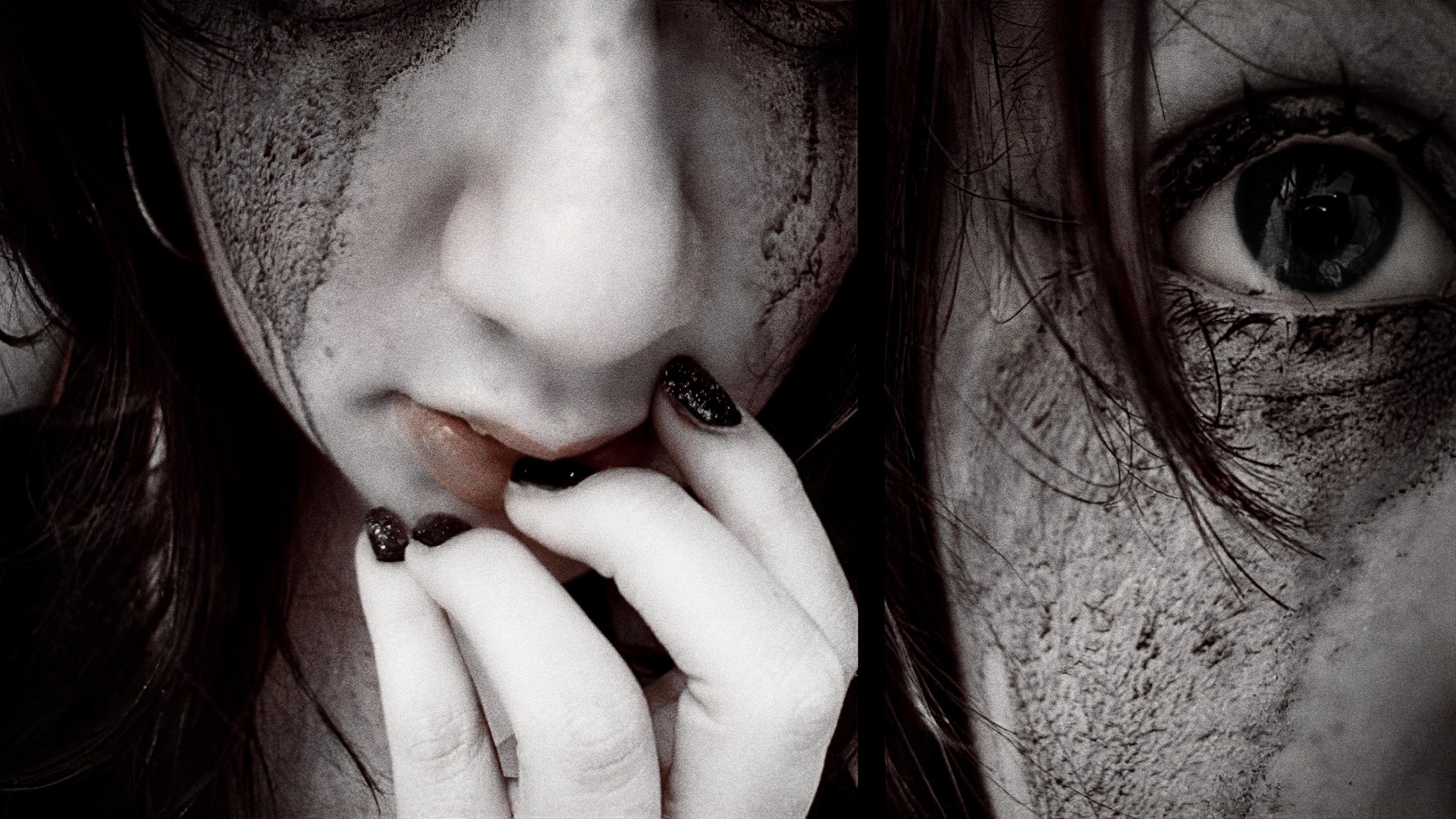 Close-up of a woman with dirt on her face HD Wallpaper
