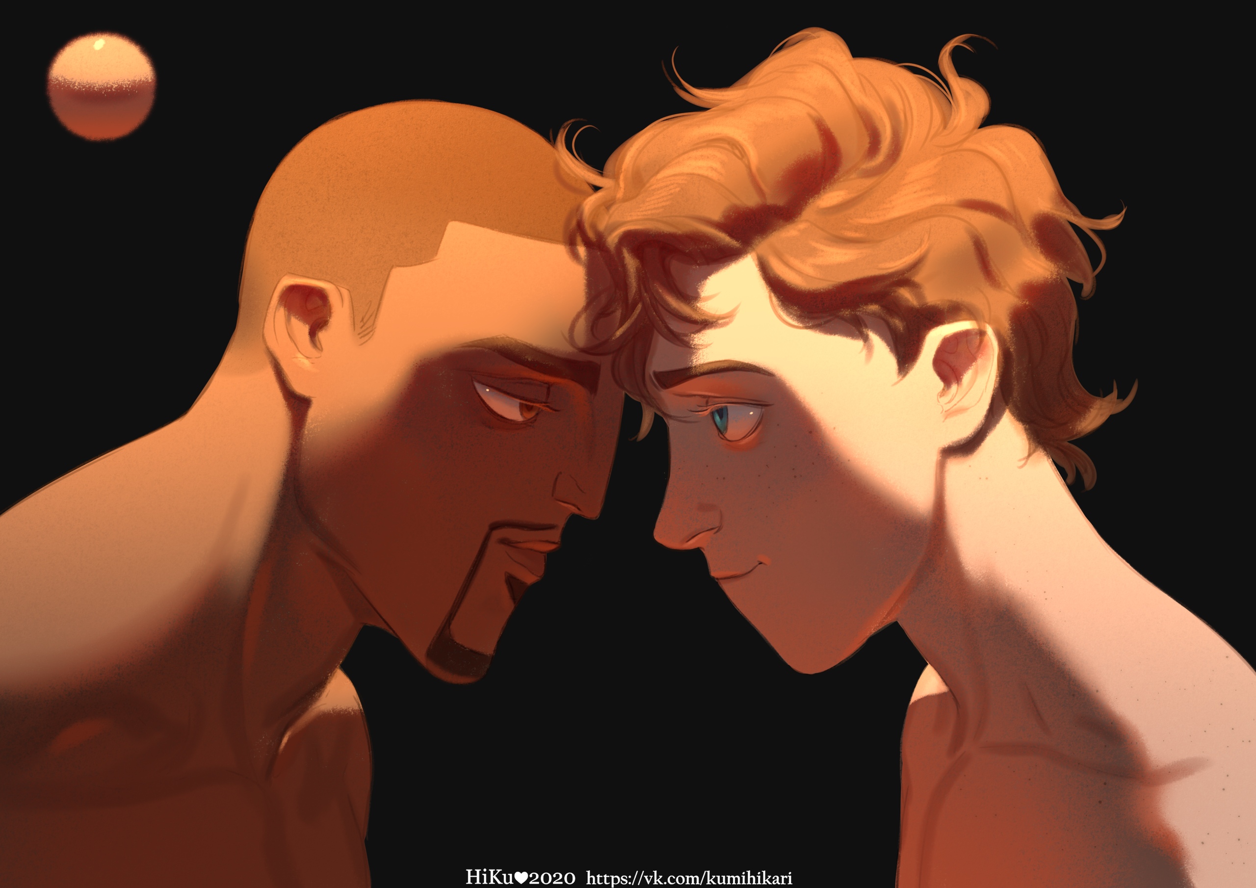 Two men looking at each other HD Wallpaper