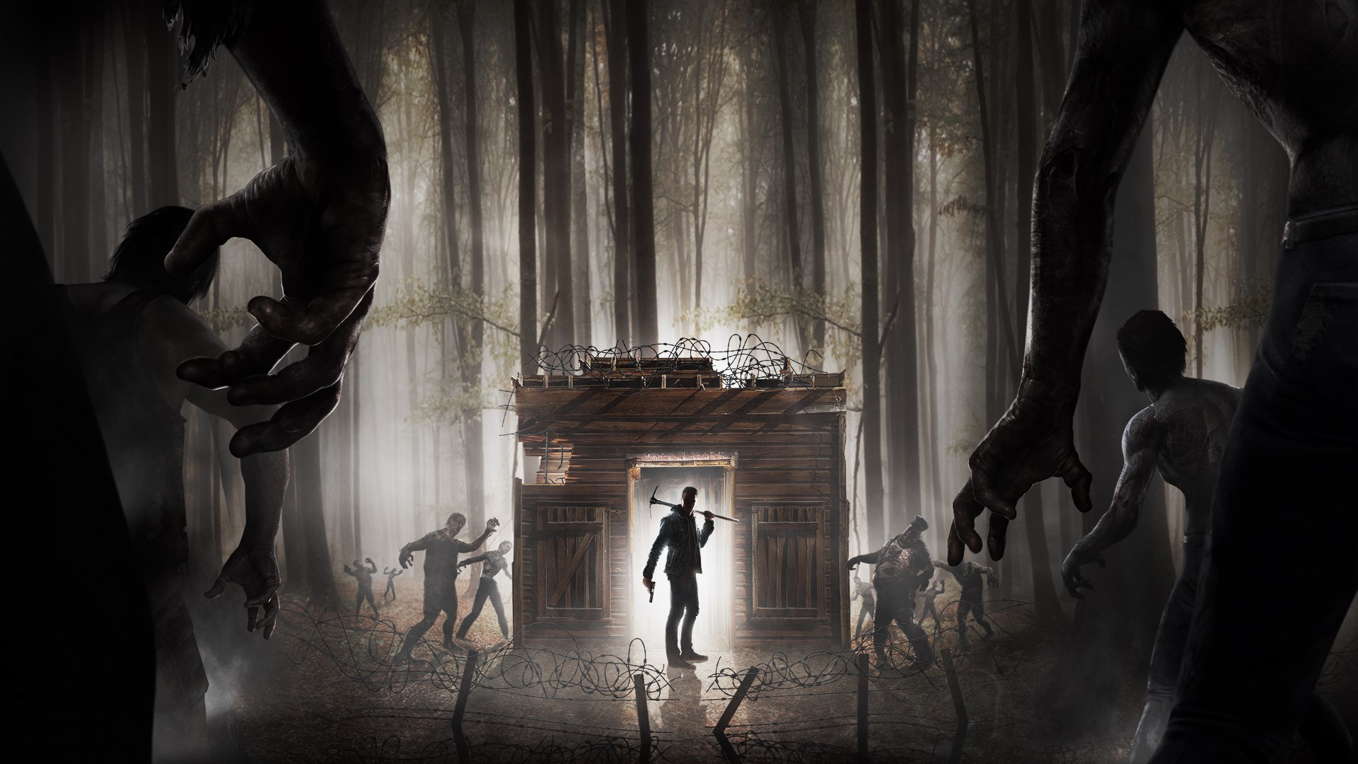 7 Days to Die survivor in a forest with zombies HD Wallpaper
