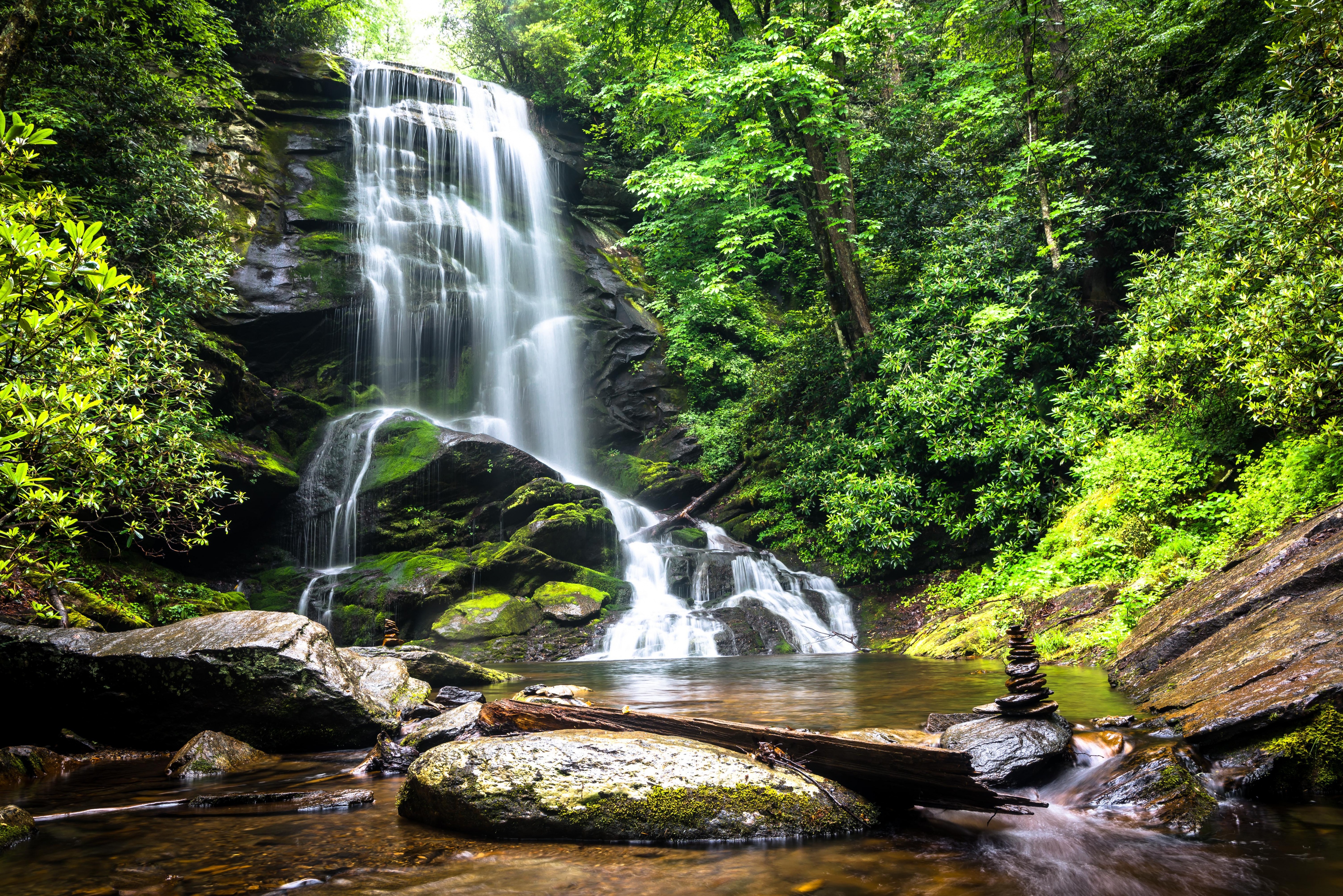 Waterfall 4K Nature Stone Rock HD Wallpaper