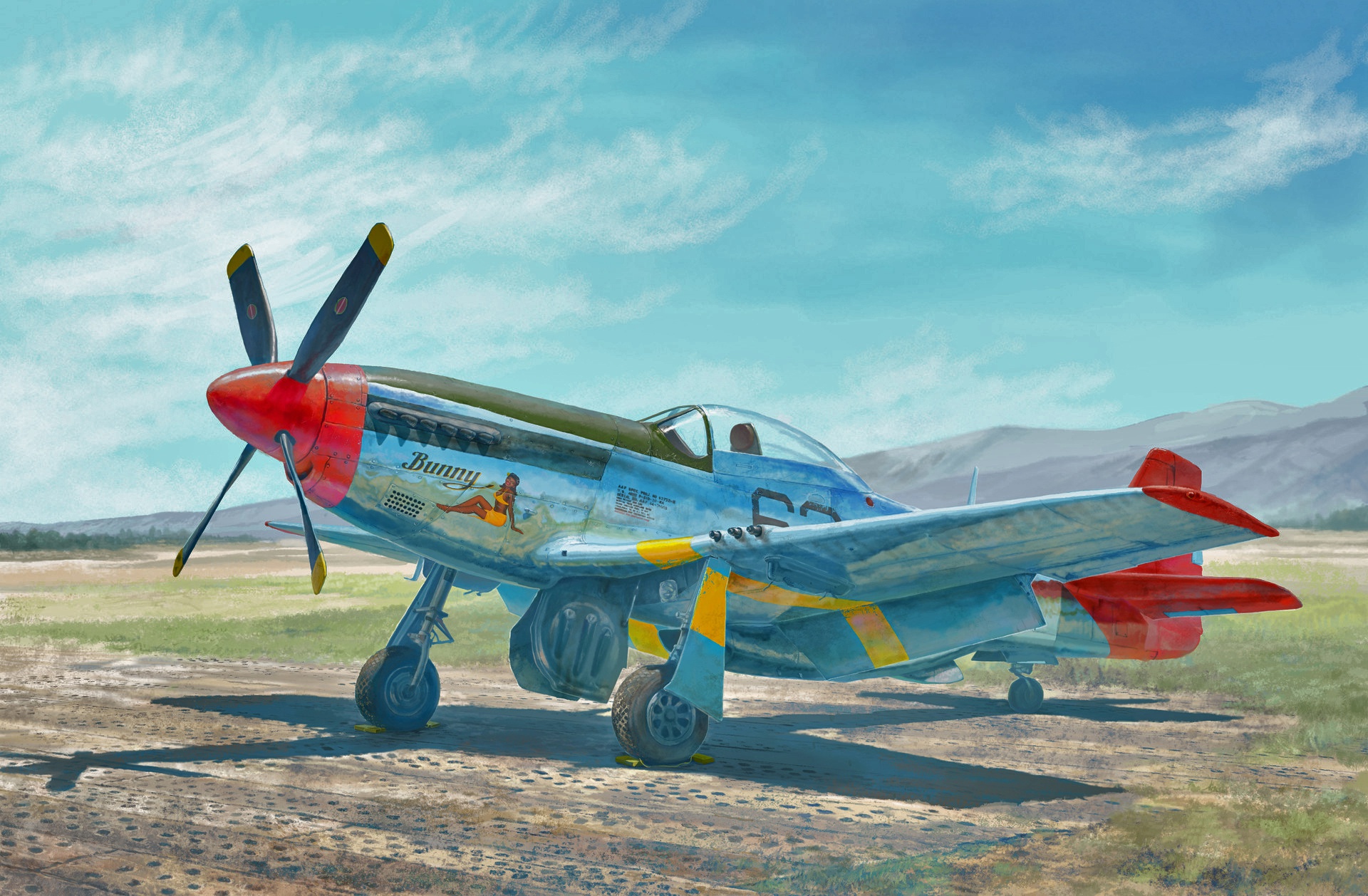 North American P-51 Mustang 'Bunny' aircraft HD Wallpaper
