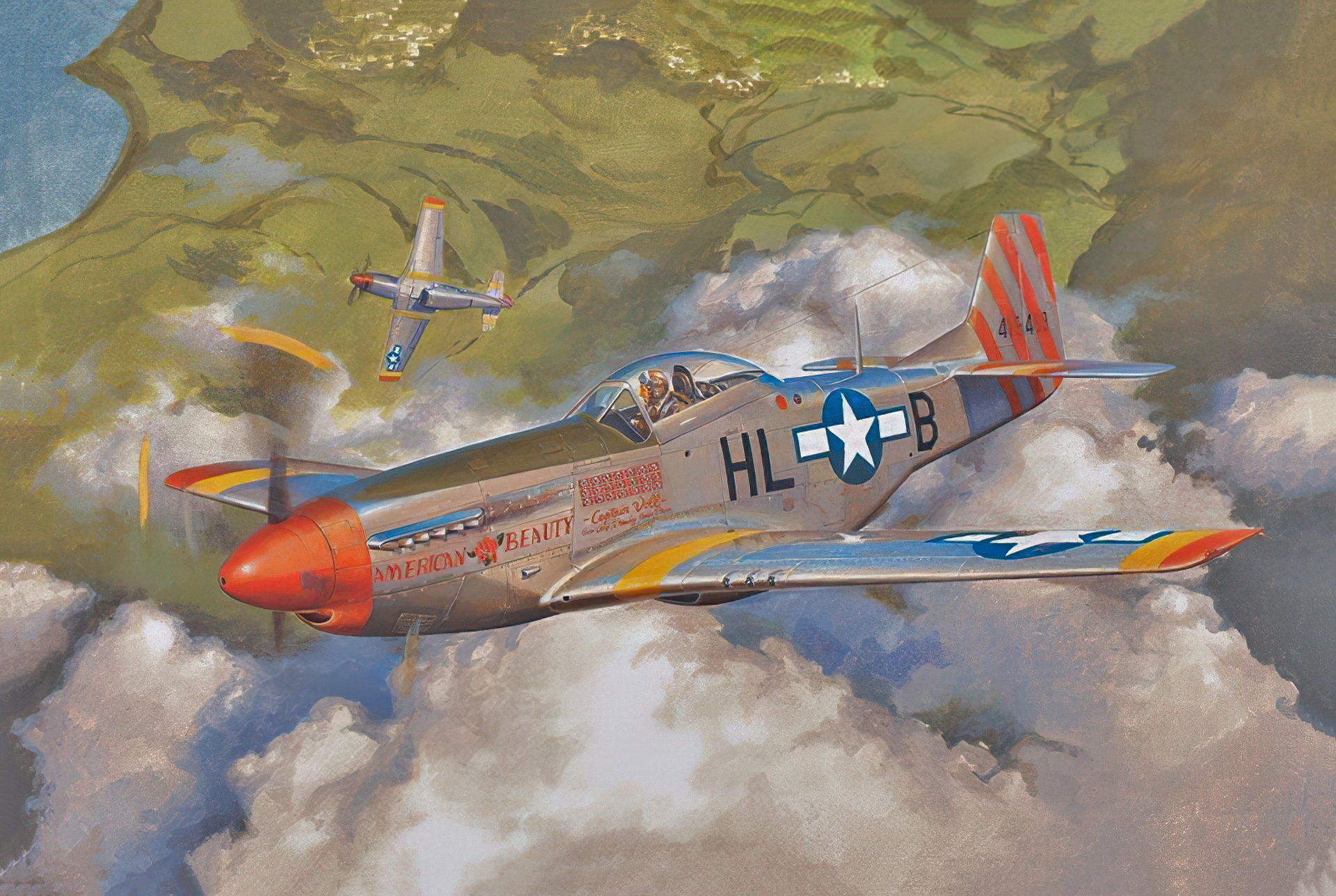 North American P-51 Mustang Aircraft in Flight HD Wallpaper